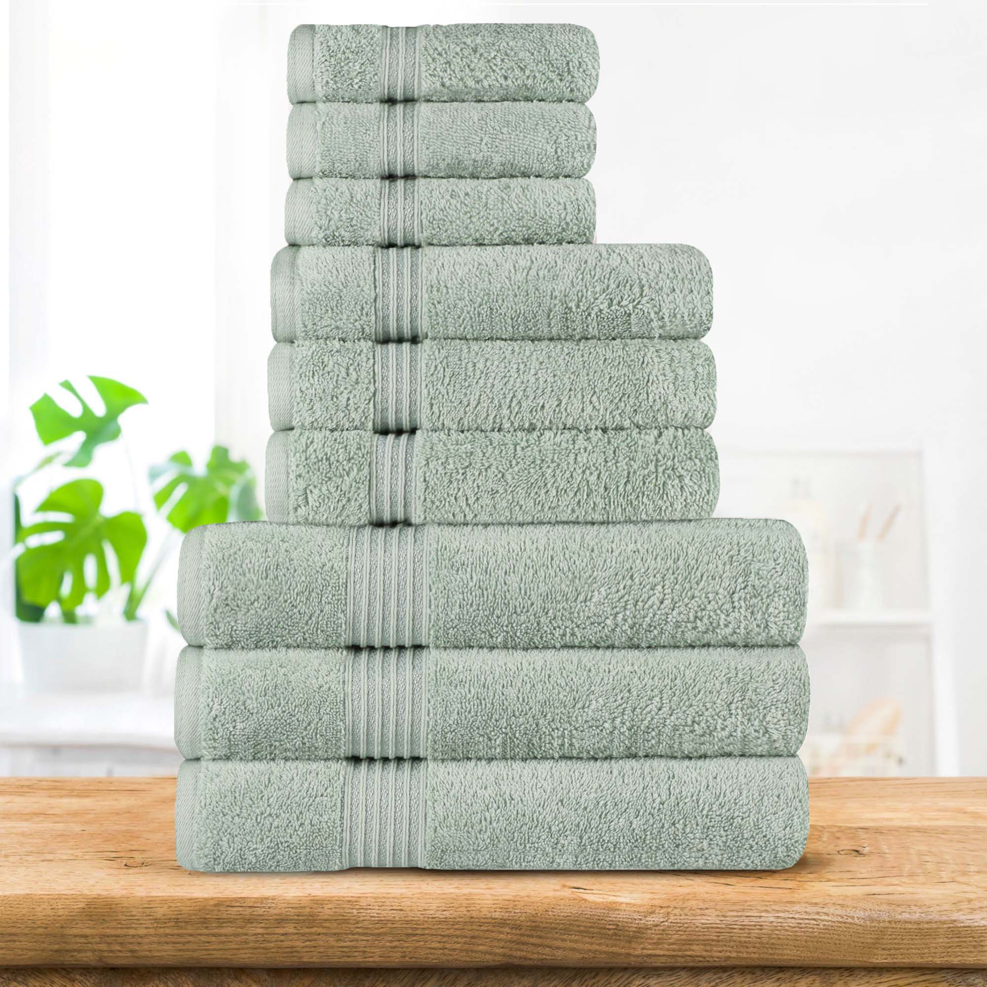 Premium Egyptian Cotton 9-Piece Bath Towel Set - Ultra Soft, Highly Absorbent, Quick-Drying - Perfect for Spa, Bathroom & Luxury Home Use