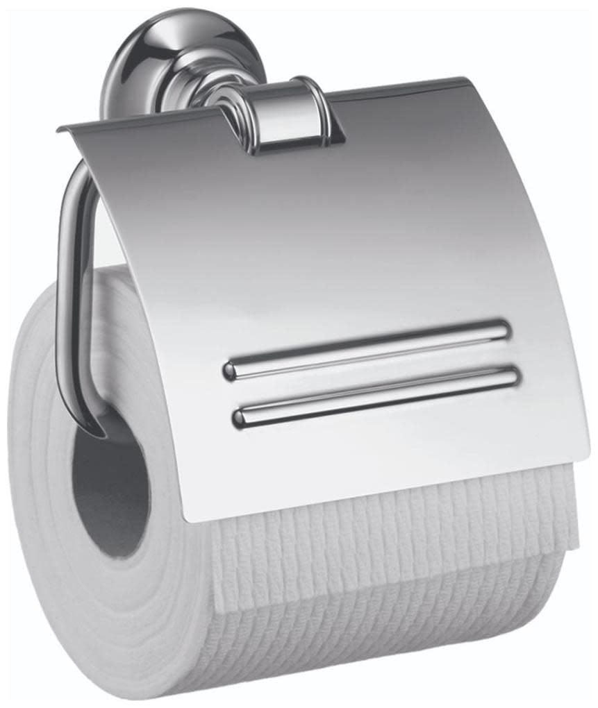 AXOR 42036000 Chrome Toilet Paper Holder - Modern Bathroom Tissue Roll Stand for Home & Office Use