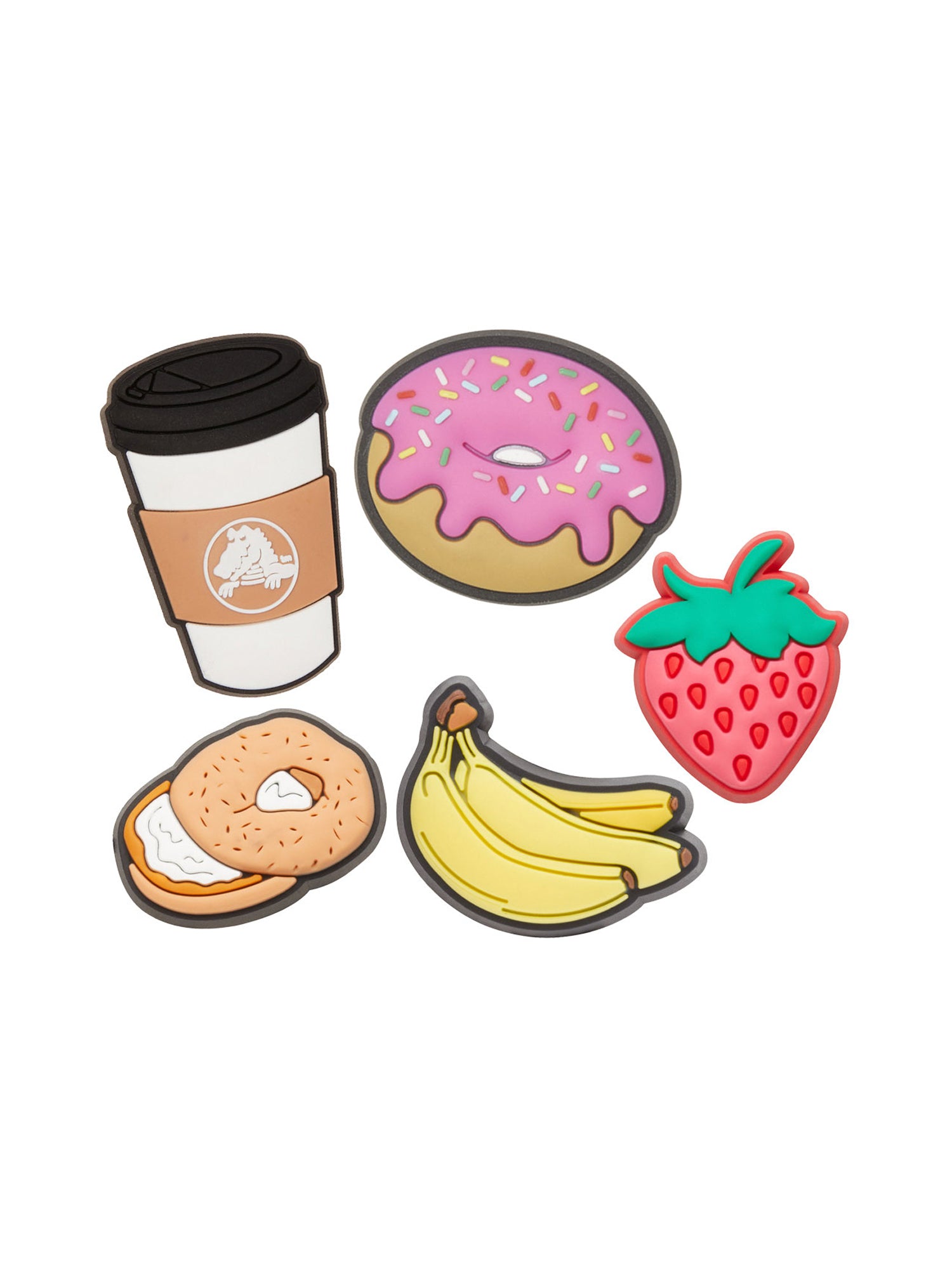 Crocs Jibbitz Breakfast 5-Pack Charms - Fun & Colorful Shoe Accessories for Kids & Adults - Perfect for Customizing Crocs, Sandals & More - Breakfast-Themed Decorations for School, Work & Play