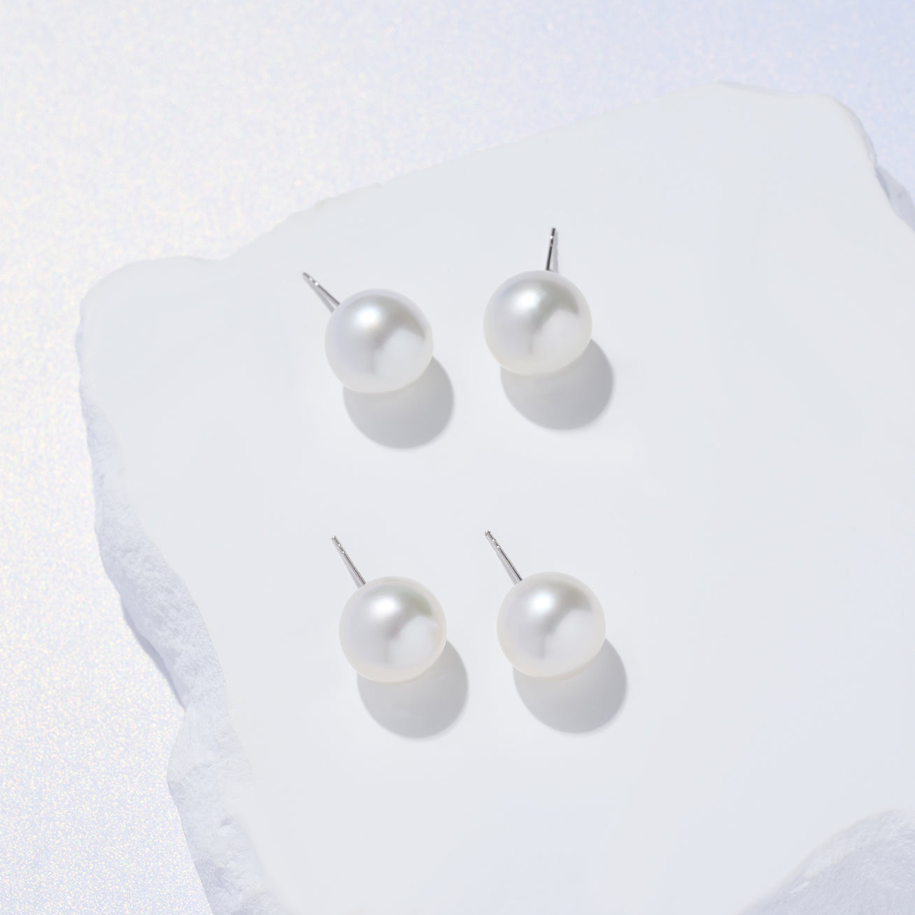 18K Gold HANADAMA Akoya Pearl Stud Earrings - AAA Grade Cultured Pearls, Hypoallergenic Jewelry Gift for Women, Perfect for Weddings & Special Occasions