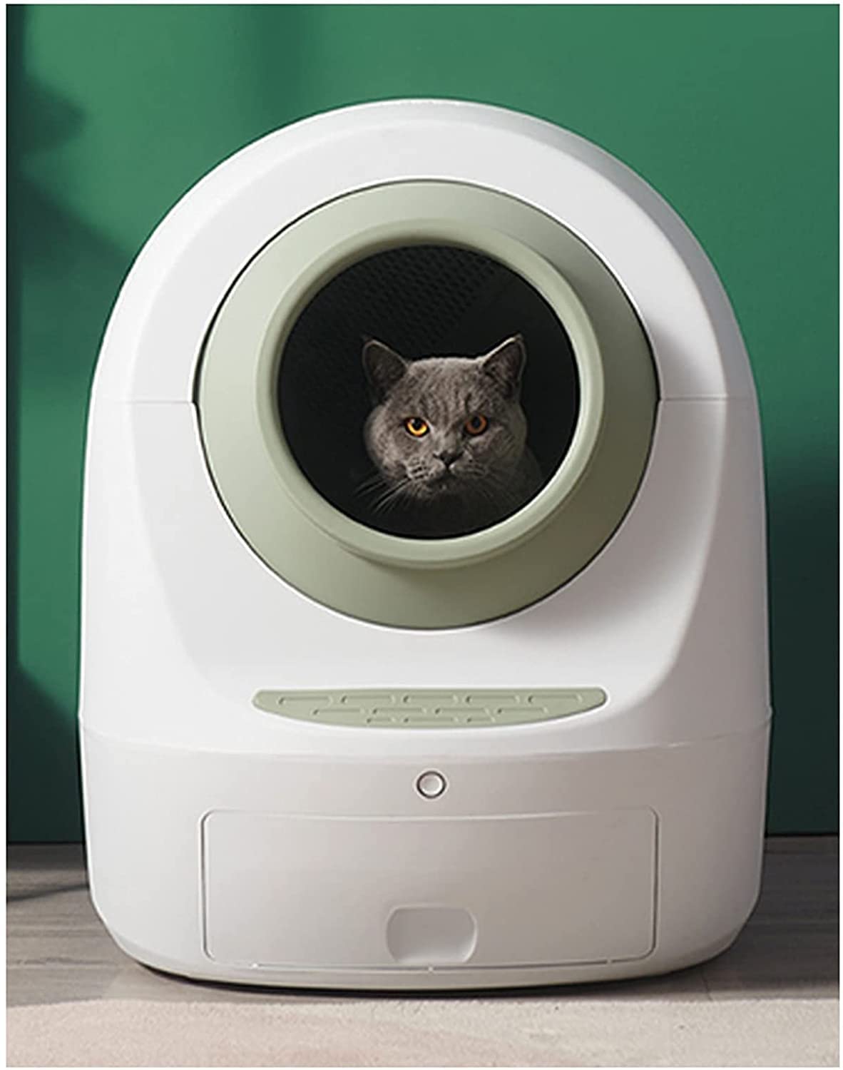MGALLD Automatic Self-Cleaning Cat Litter Box - Smart Enclosed Electric Cat Toilet with Odor Control (Green) - Perfect for Small Spaces & Multi-Cat Homes