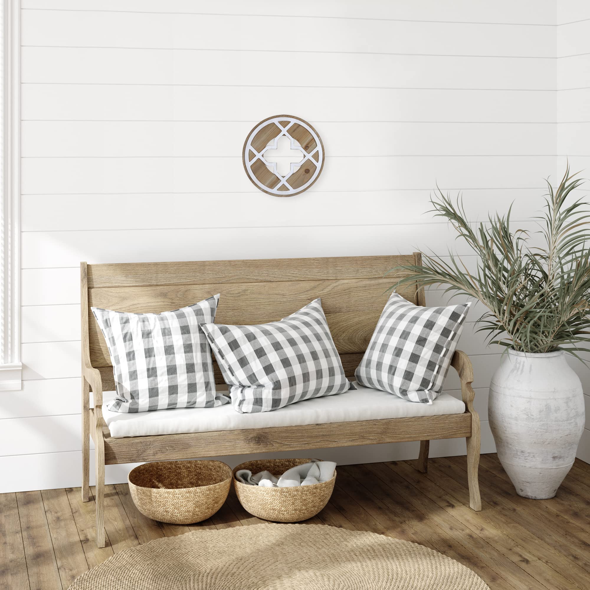 Stratton Home Decor S42520 Light Natural Wood Wall Art, 12x12 Inches, Perfect for Living Room, Bedroom, and Office Decor