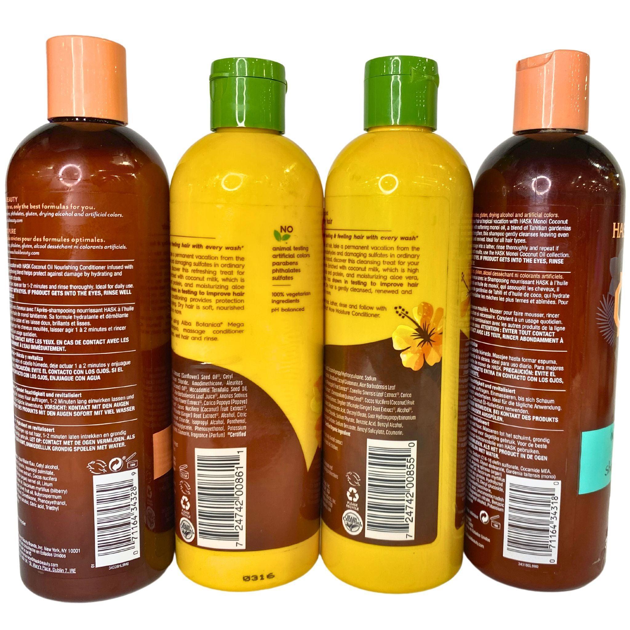 Alba & Hask Shampoo & Conditioner Set - 40 Piece Travel Size Bundle for Hair Care - Perfect for Hotels, Gyms, Travel & On-The-Go Use