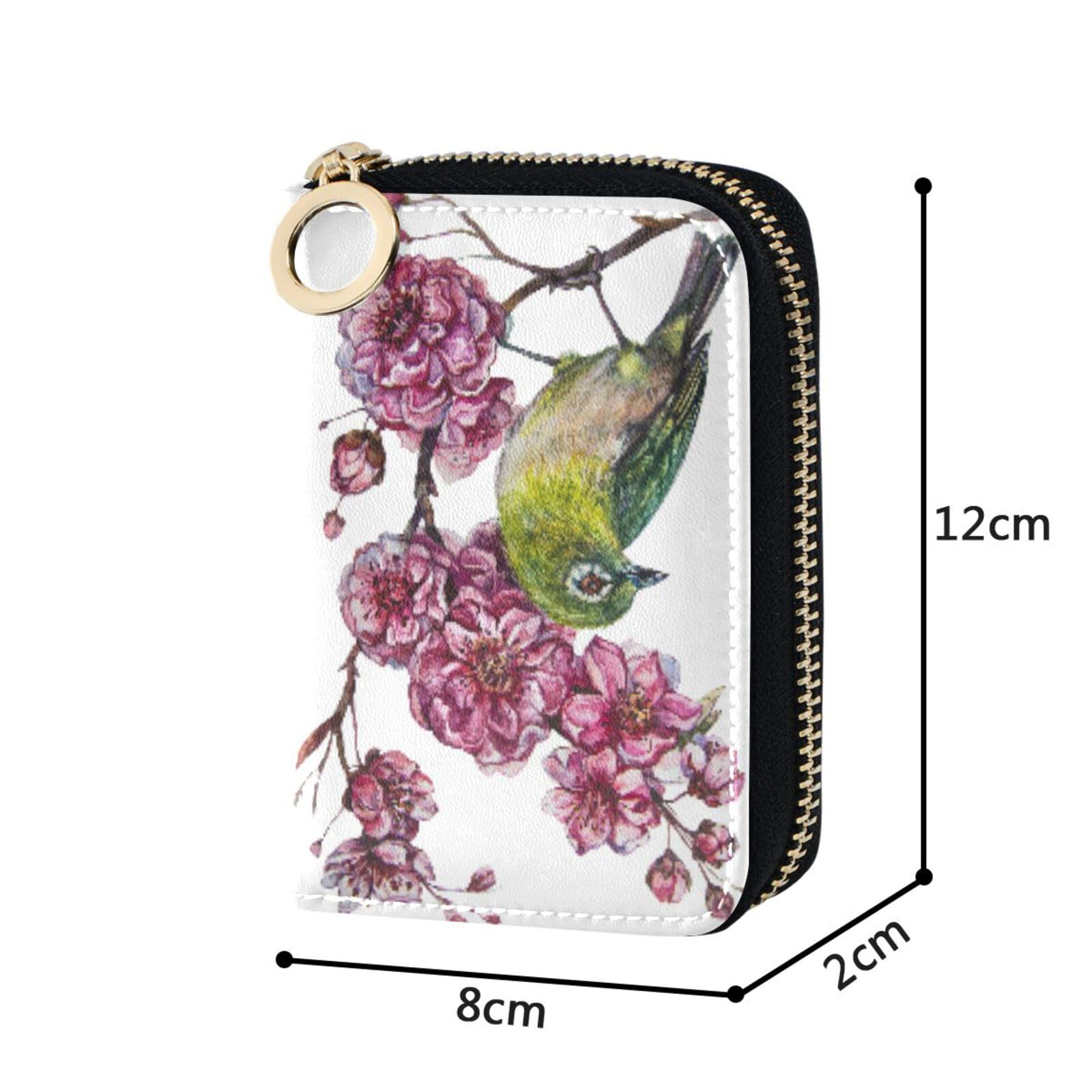 RFID Credit Card Holder for Women - Pink Floral Leather Wallet for Travel & Daily Use