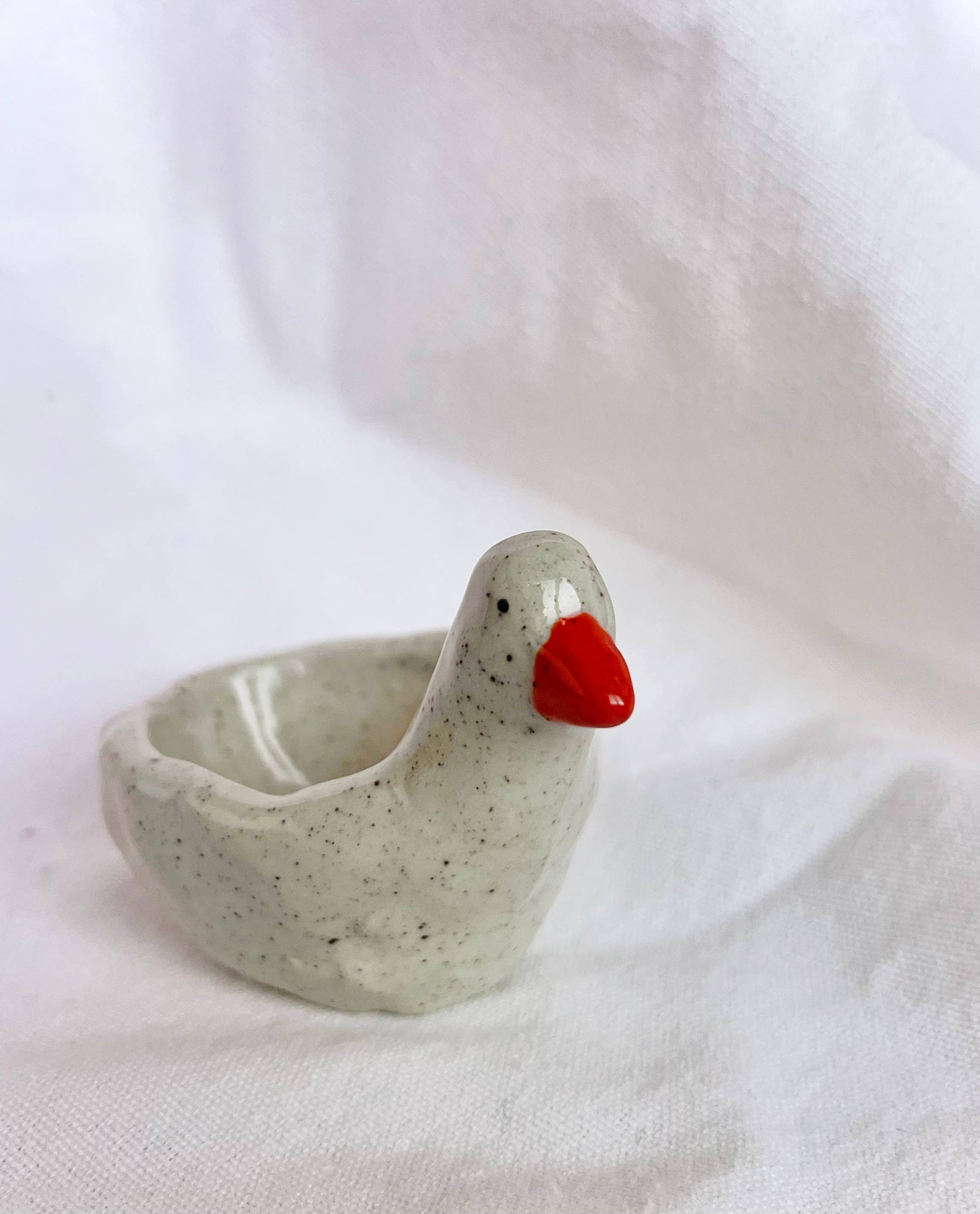 Handmade Ceramic Goose Ring Dish - Elegant Jewelry Holder for Rings, Earrings & Small Accessories | Perfect for Bathroom, Bedroom & Vanity Organizer