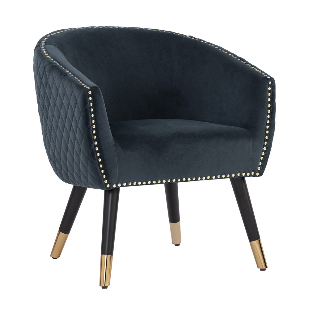 Denim Blue DENIZ Lounge Chair - Modern Comfortable Accent Chair for Living Room, Bedroom & Office - Perfect for Relaxing, Reading & Lounging