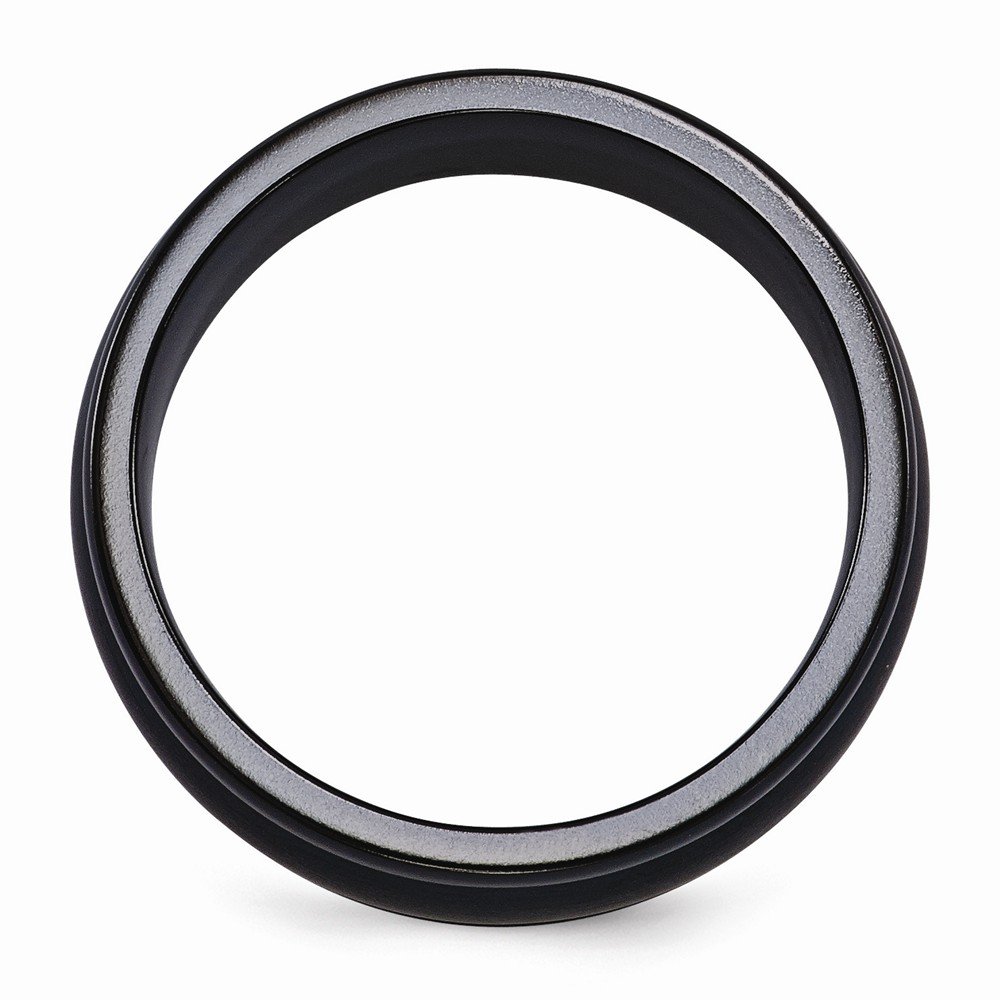 Solid Titanium Men's Black Wedding Band Ring - 8mm Triple Domed Classic Design for Men | Durable & Comfortable for Everyday Wear, Anniversary & Special Occasions