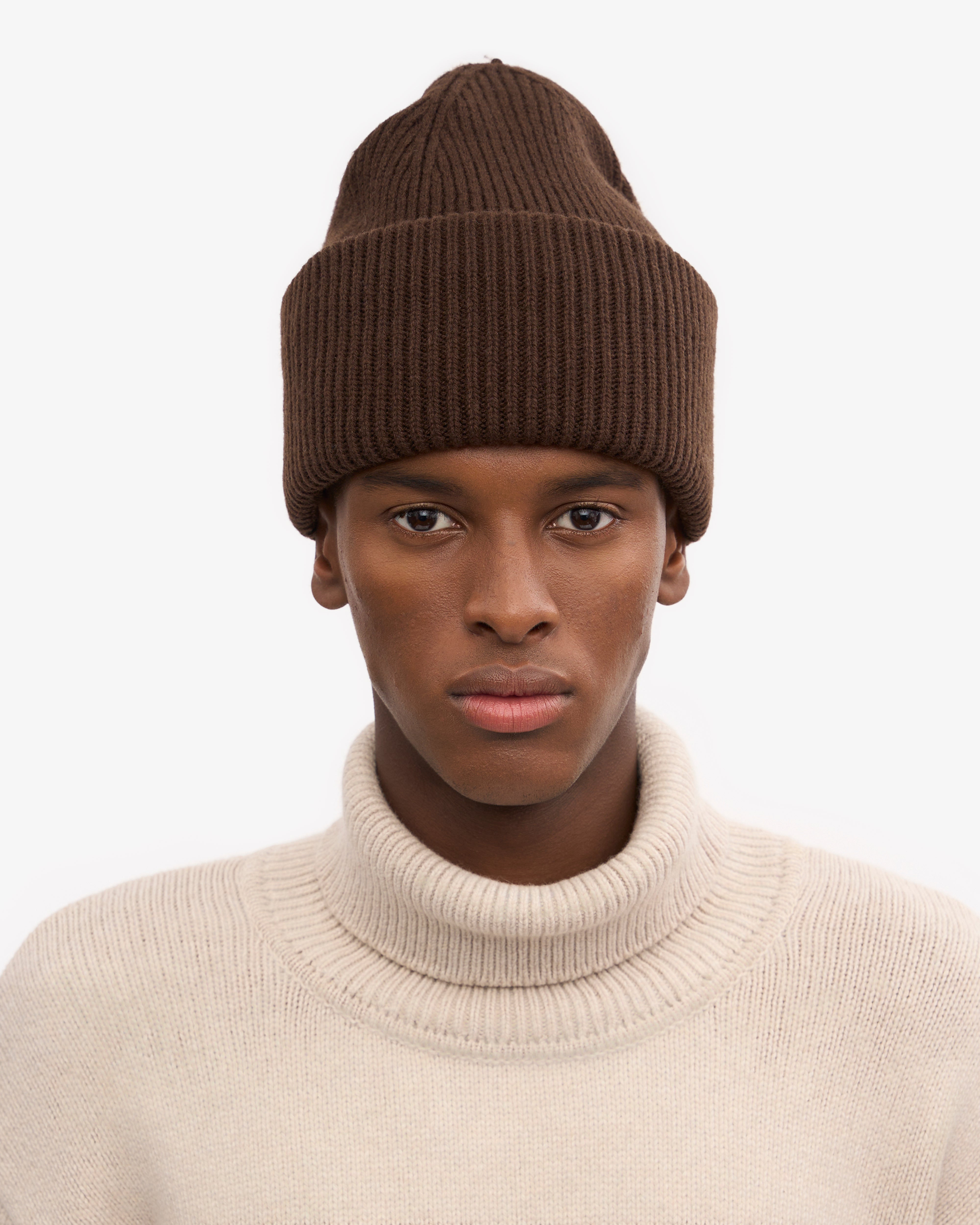Premium Merino Wool Beanie for Men & Women - Soft & Warm Coffee Brown Winter Hat for Outdoor Activities, Skiing, and Hiking