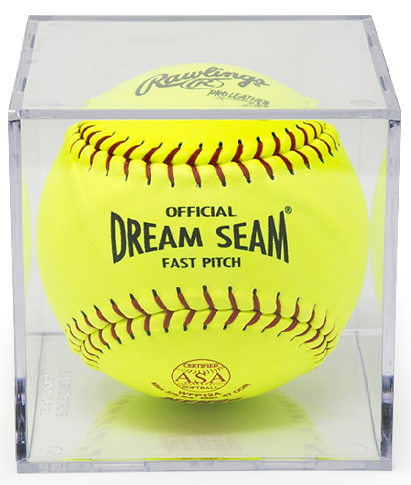 Premium Clear Square Two-Piece Softball Display Case - Perfect for Showcasing Game Balls, Collectibles & Memorabilia in Home, Office or Trophy Rooms