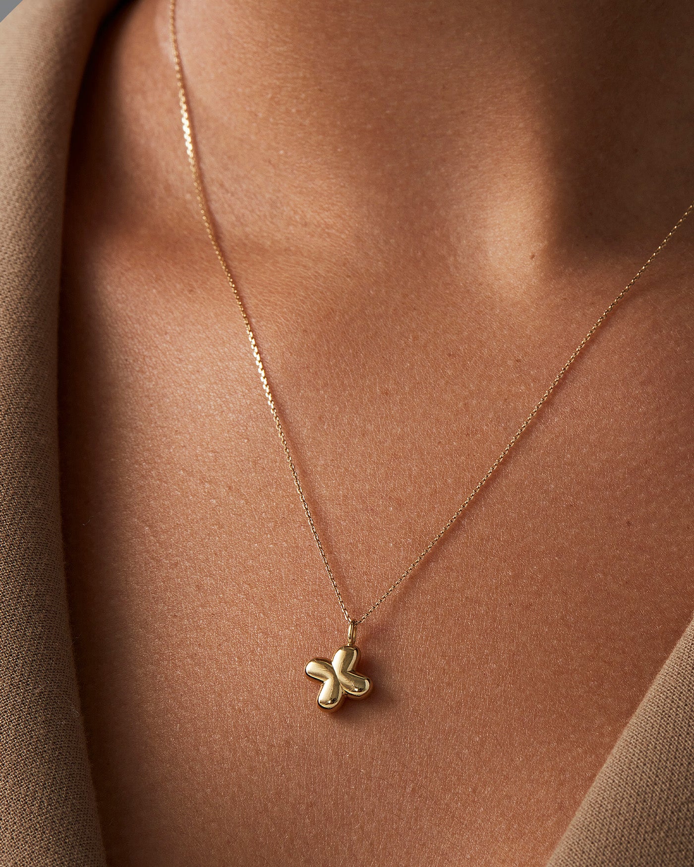 14K Gold Bubble Letter Necklace - Personalized Initial Pendant Jewelry for Women, Gift for Her - Perfect for Birthdays, Anniversaries & Everyday Wear