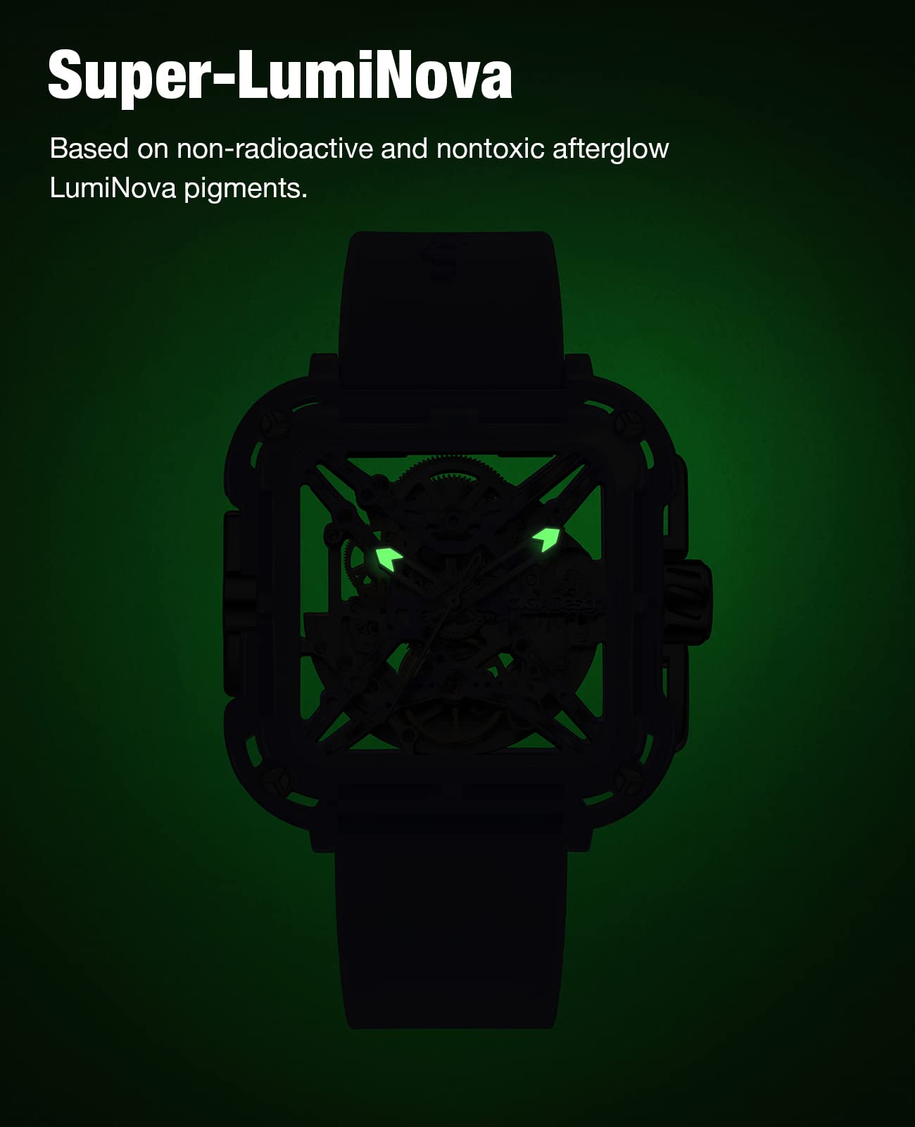 CIGA Design X Series Machina Women's Automatic Mechanical Watch - Sapphire Crystal Skeleton Dial with Silicone Strap | Fashion Accessory for Business, Party & Everyday Wear