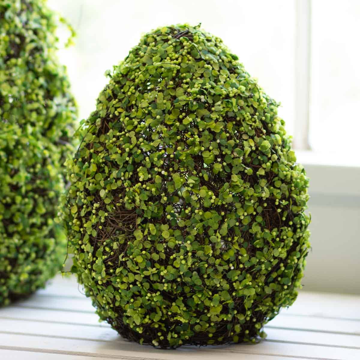 Belmont Artificial Greenery Egg - Realistic Fake Plant Decor for Easter, Spring, and Home Decoration