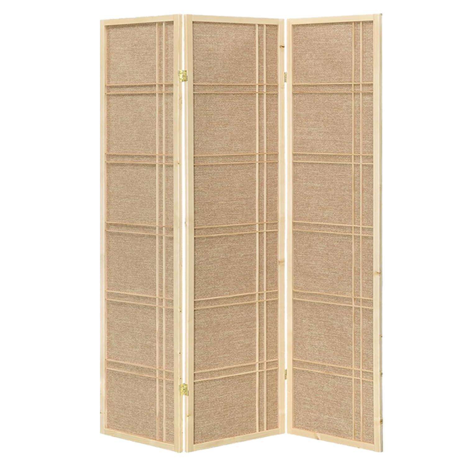 Legacy Decor 3-Panel Rattan Room Divider with Cane Webbing & Decorative Cutouts - Foldable Privacy Screen for Home Office Studio - Natural Bamboo Partition for Indoor Spaces, Bedroom Separation & Event Decor