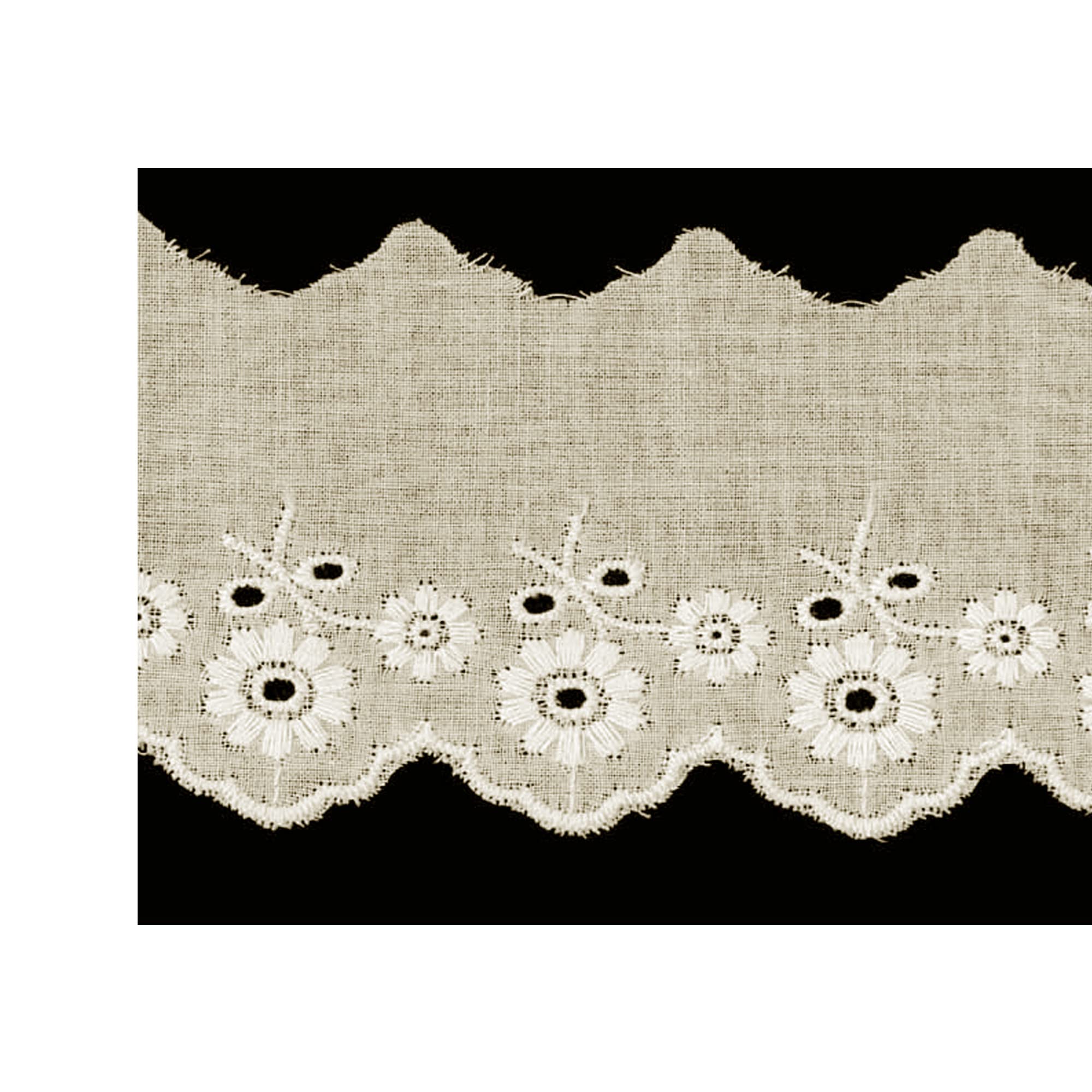 Tricot Lace - Pizzi Sangallo - Single Color/Bicolor Cotton Sangallo Lace for Sewing, DIY Crafts, Home Decor - Easy to Work With, 6cm Width - Perfect for Wedding Dresses, Costumes & Scrapbooking