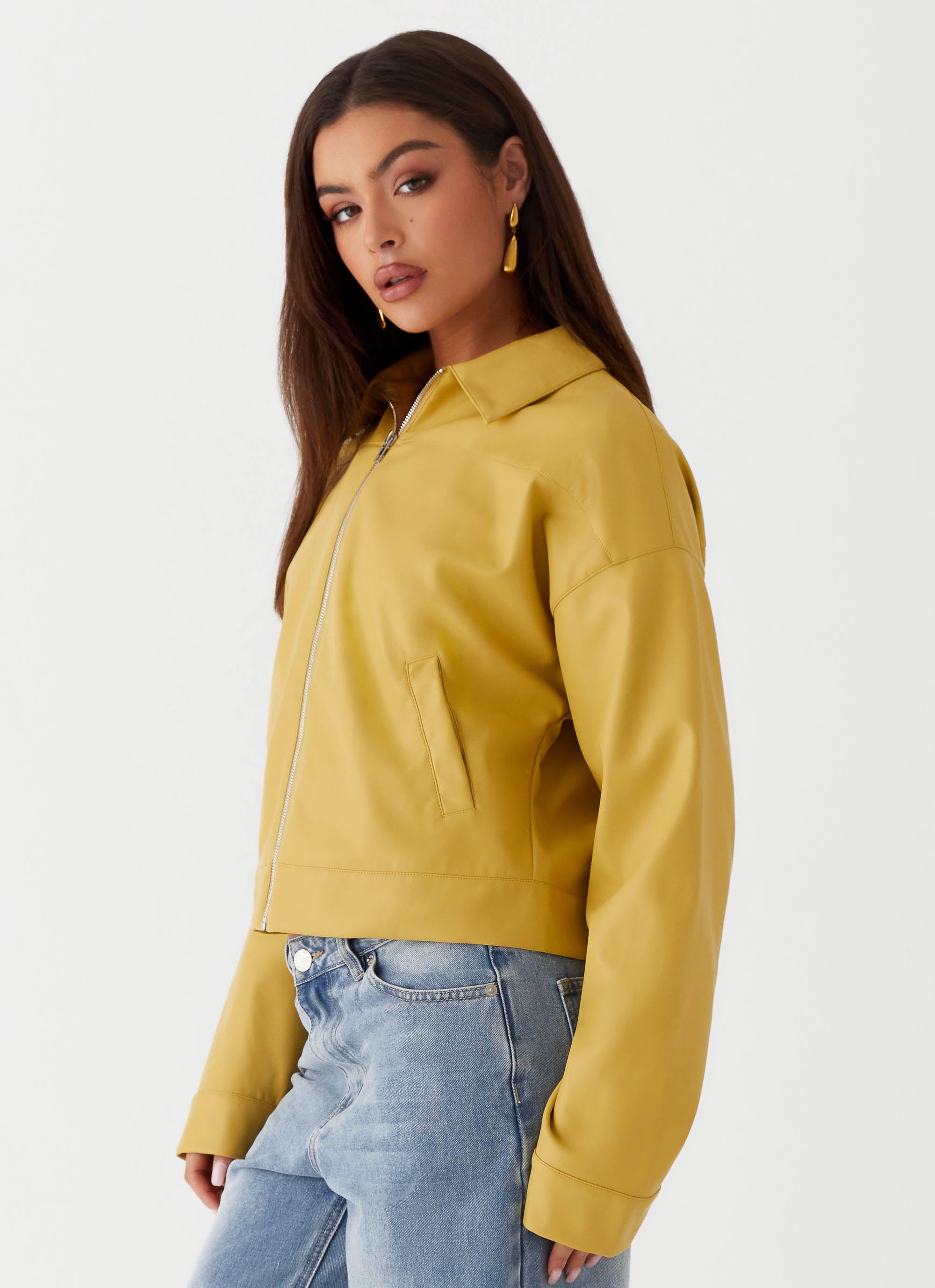 Elara Oversized Jacket for Women - Stylish Yellow Outerwear Coat for Fall & Winter | Trendy Streetwear Fashion, Casual Daily Wear & Outdoor Activities
