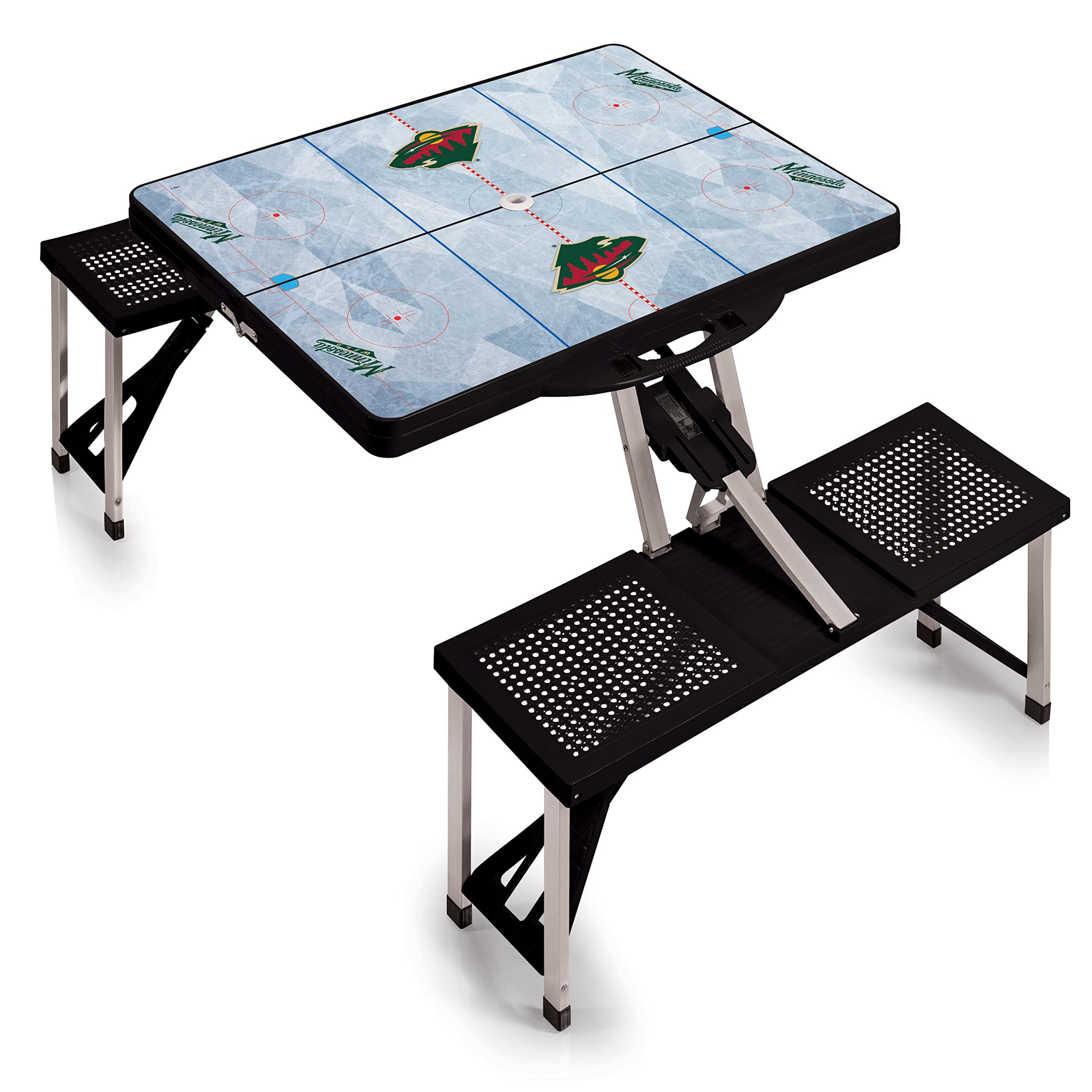 PICNIC TIME NHL Portable Folding Picnic Table with Seats - Unisex Adult Outdoor Dining & Camping Gear for Sports Fans, Tailgating, Beach & Park Outings