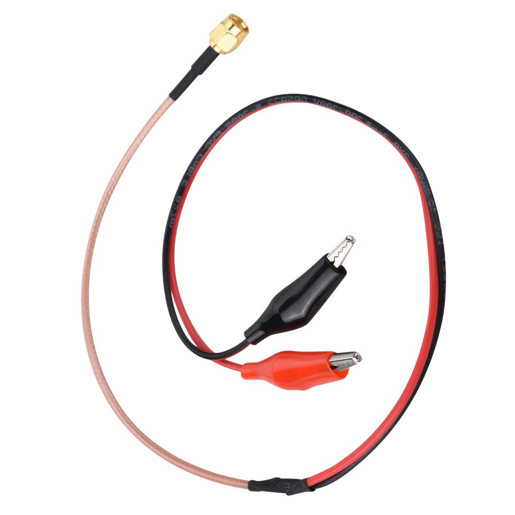 Walfront 1PC RF Coaxial Cable with Red and Black Test Wire Clips - 52cm Length for Car Audio, Home Theater & Electronics Testing