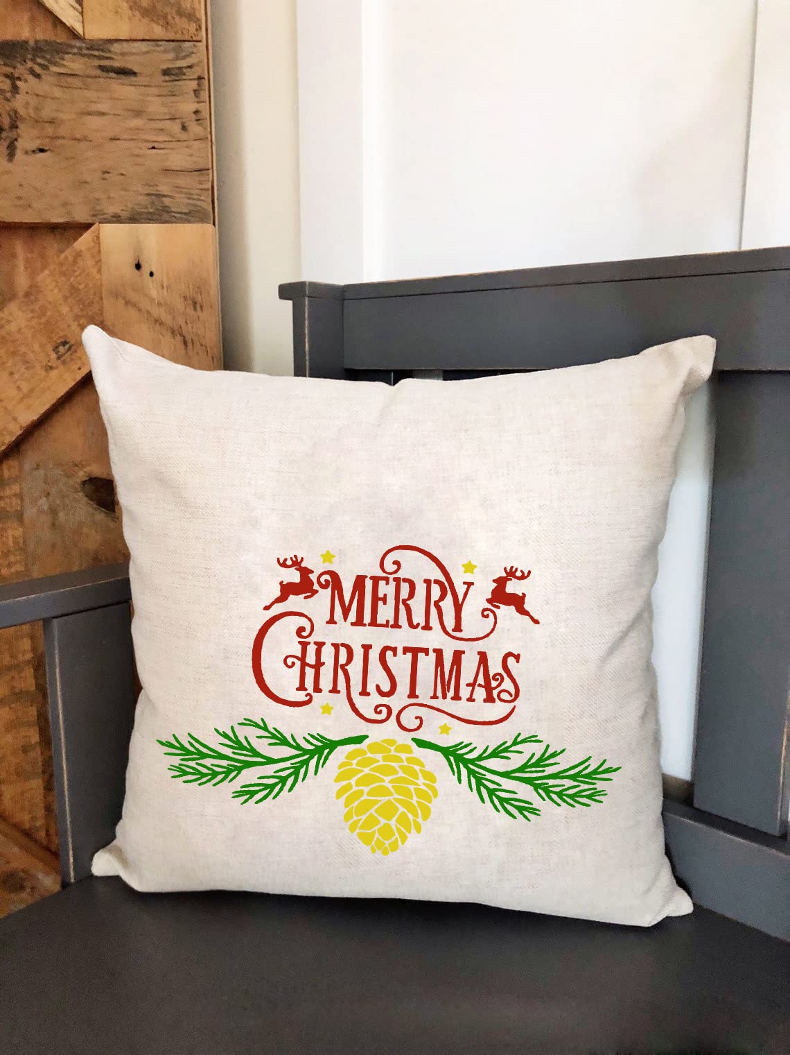 DGAGA Reusable Self-Adhesive Silk Screen Stencils - Merry Christmas Design for DIY Wood Signs, Fabric Painting & Home Decor | Perfect for Chalk Paste, Wall Art & Holiday Craft Projects