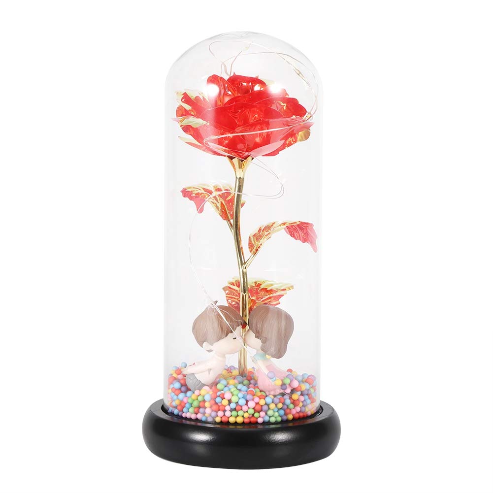 Simlug Flexible Rose Lamp - Romantic LED Rose Light with Glass Cover, Waterproof for Birthday Gifts, Valentine's Day, Parties & Home Decor (Red) | Perfect for Bedroom, Wedding Proposals & Anniversary Surprises