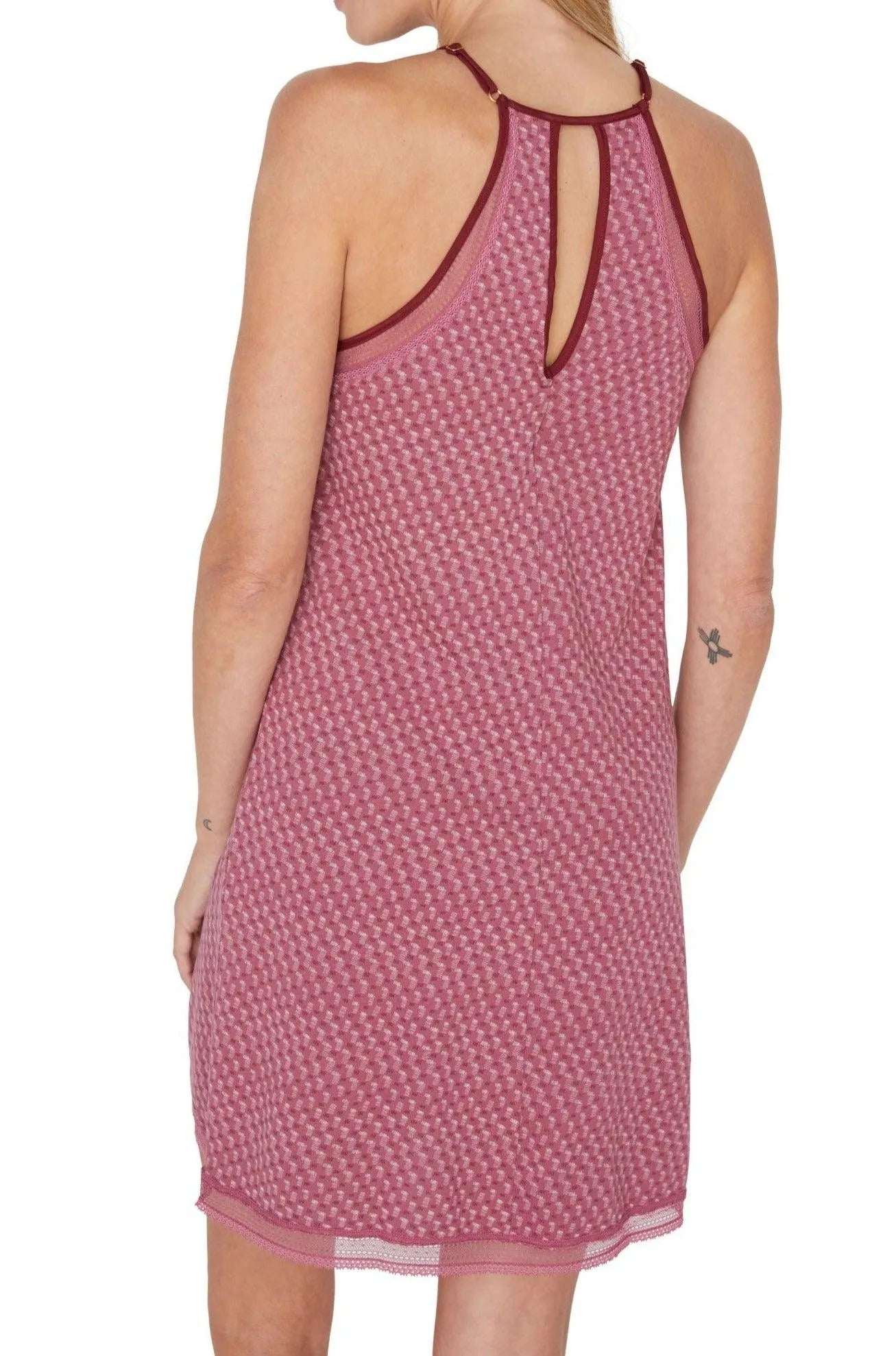 Elyse Split Racerback Spaghetti Strap Chemise - Sexy Lingerie Nightgown for Women, Comfortable Sleepwear & Lounge Wear, Perfect for Bedtime, Romantic Nights and Vacation