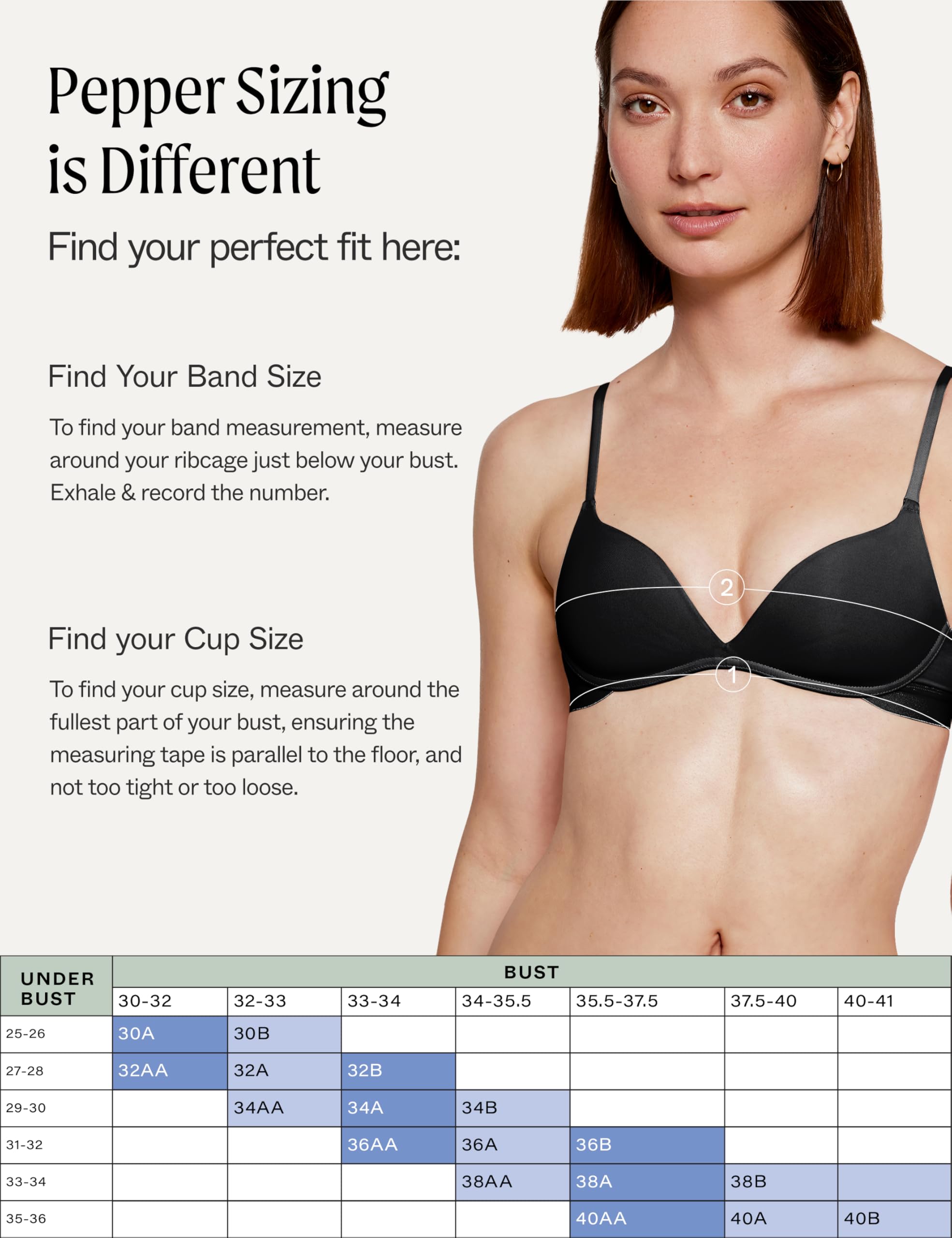 Pepper Wireless Bra for Small Chests | Zero-G Wirefree Lift-Up Bra, Gravity-Defying Push-Up Bra (30A-40AA) - Perfect for Everyday Comfort & Active Lifestyles