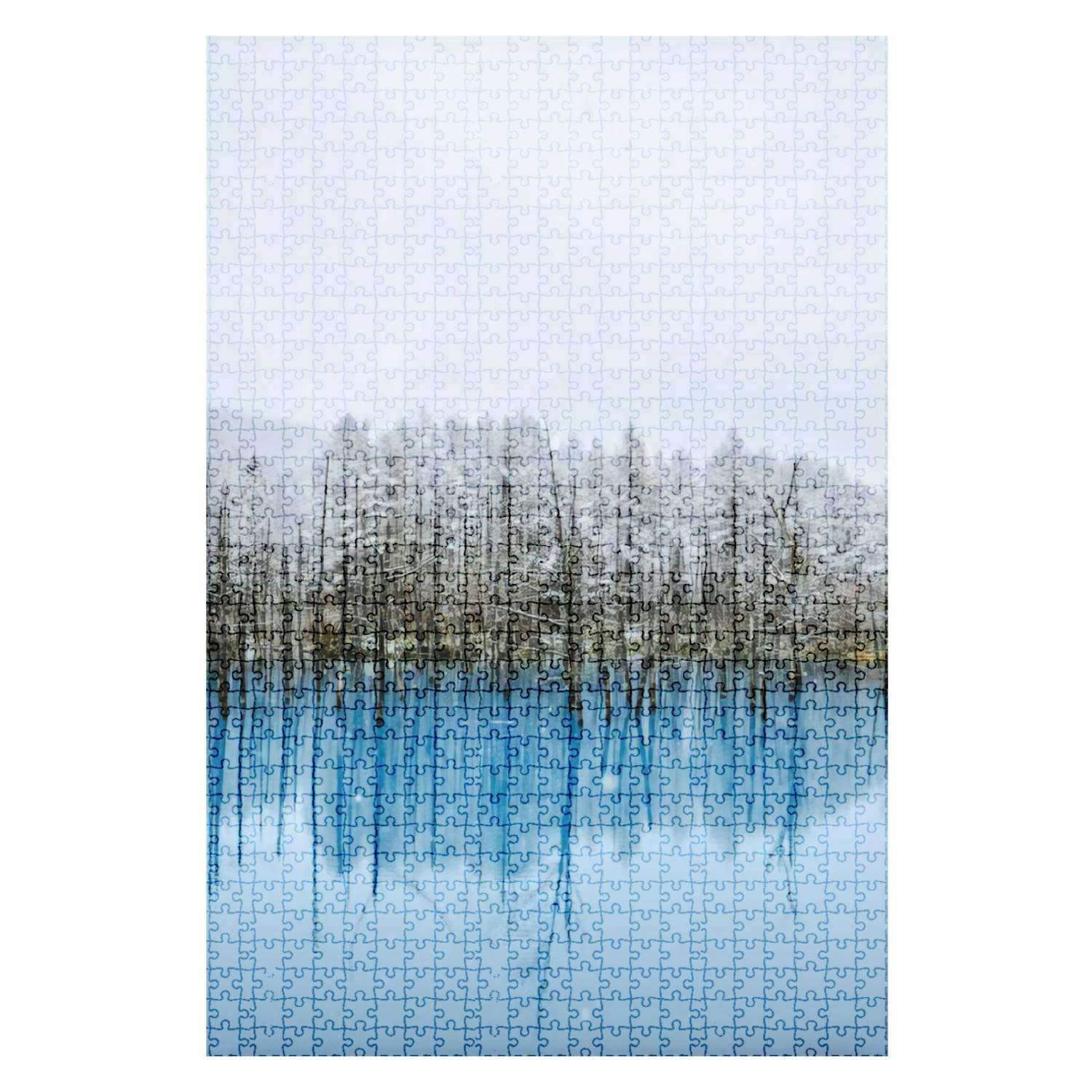 1000-Piece Wooden Jigsaw Puzzle - Biei Blue Pond Hokkaido Japan Scenic Lake & Forest Landscape - Fun Challenging Adult Puzzle Game - DIY Educational Toy Gift for Kids & Adults - Perfect for Home Decor, Family Game Night & Stress Relief