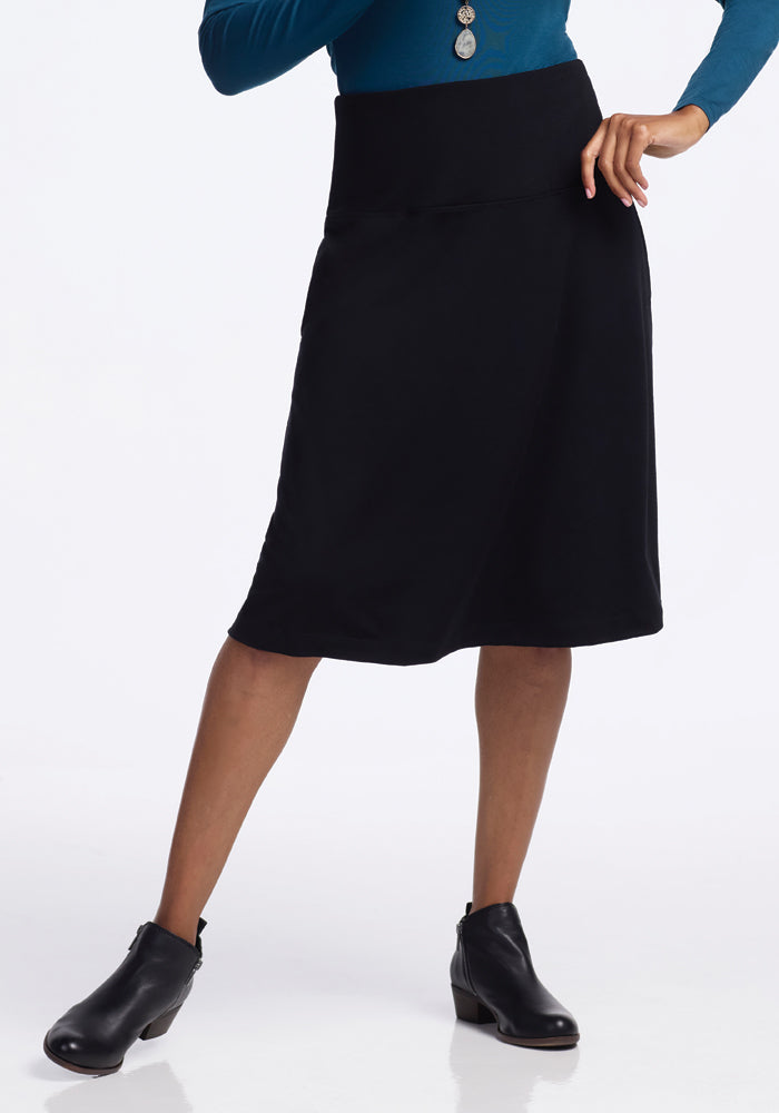 Elegant Marilyn Flowy Midi Skirt for Women - Black | Comfortable & Stylish Summer Skirt for Casual Wear, Office, Date Night & Vacation