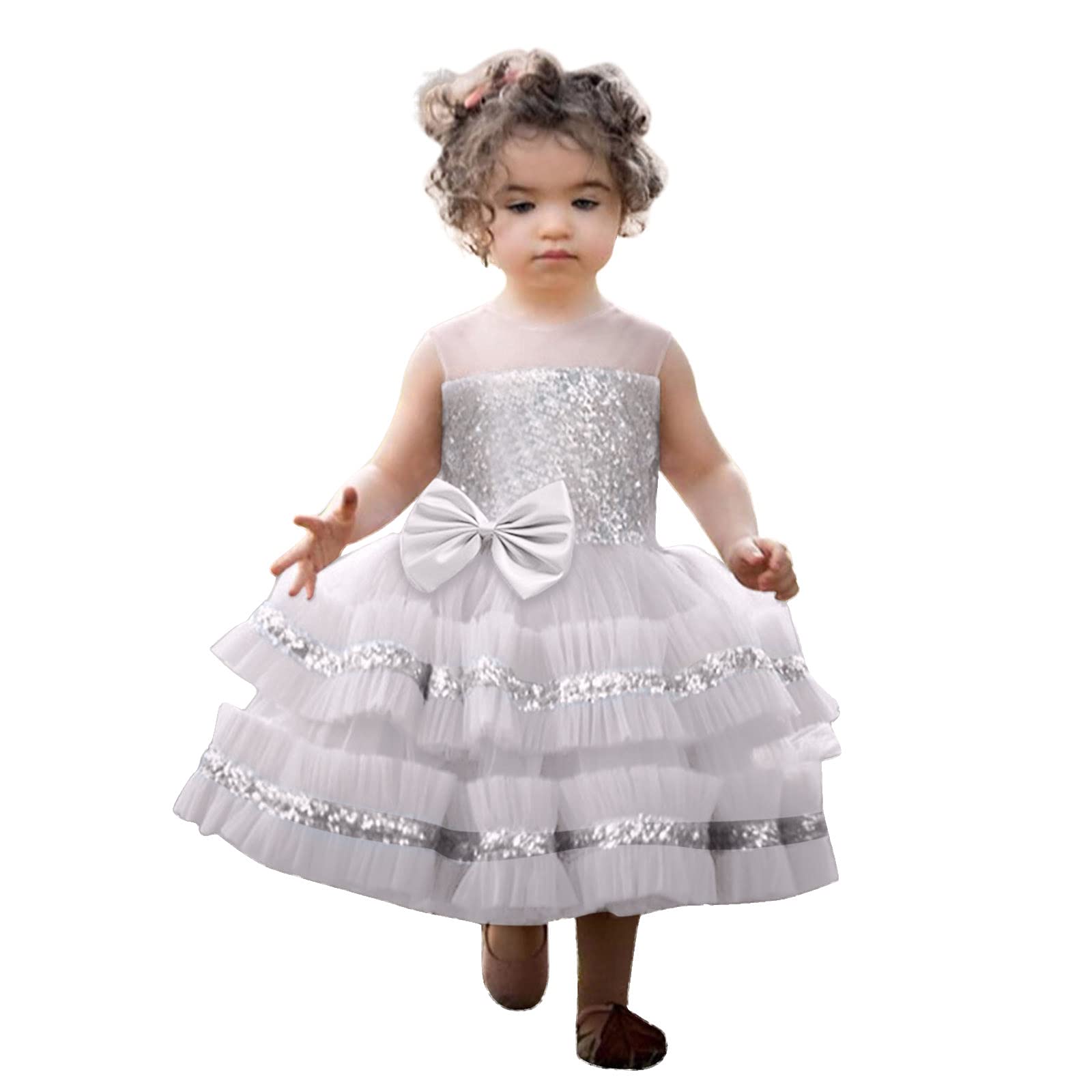 Floral Print Girls A-Line Party Dress with Short Sleeves and Tie-Up Design - Perfect for Birthday Parties, School Events & Casual Outings