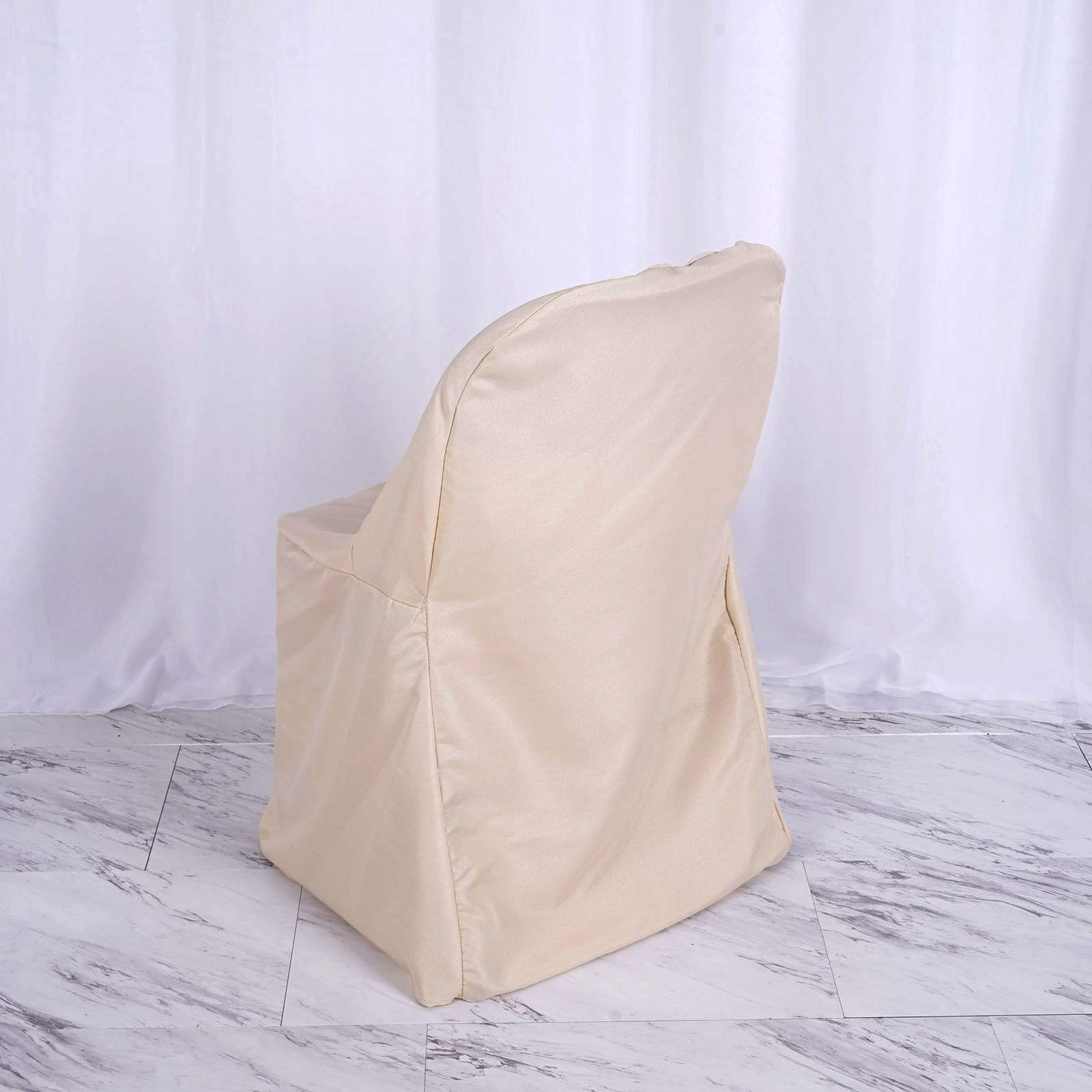Foldable Flat Chair Covers for Weddings, Parties & Events - Elegant Decorations for Banquets, Receptions & Outdoor Gatherings