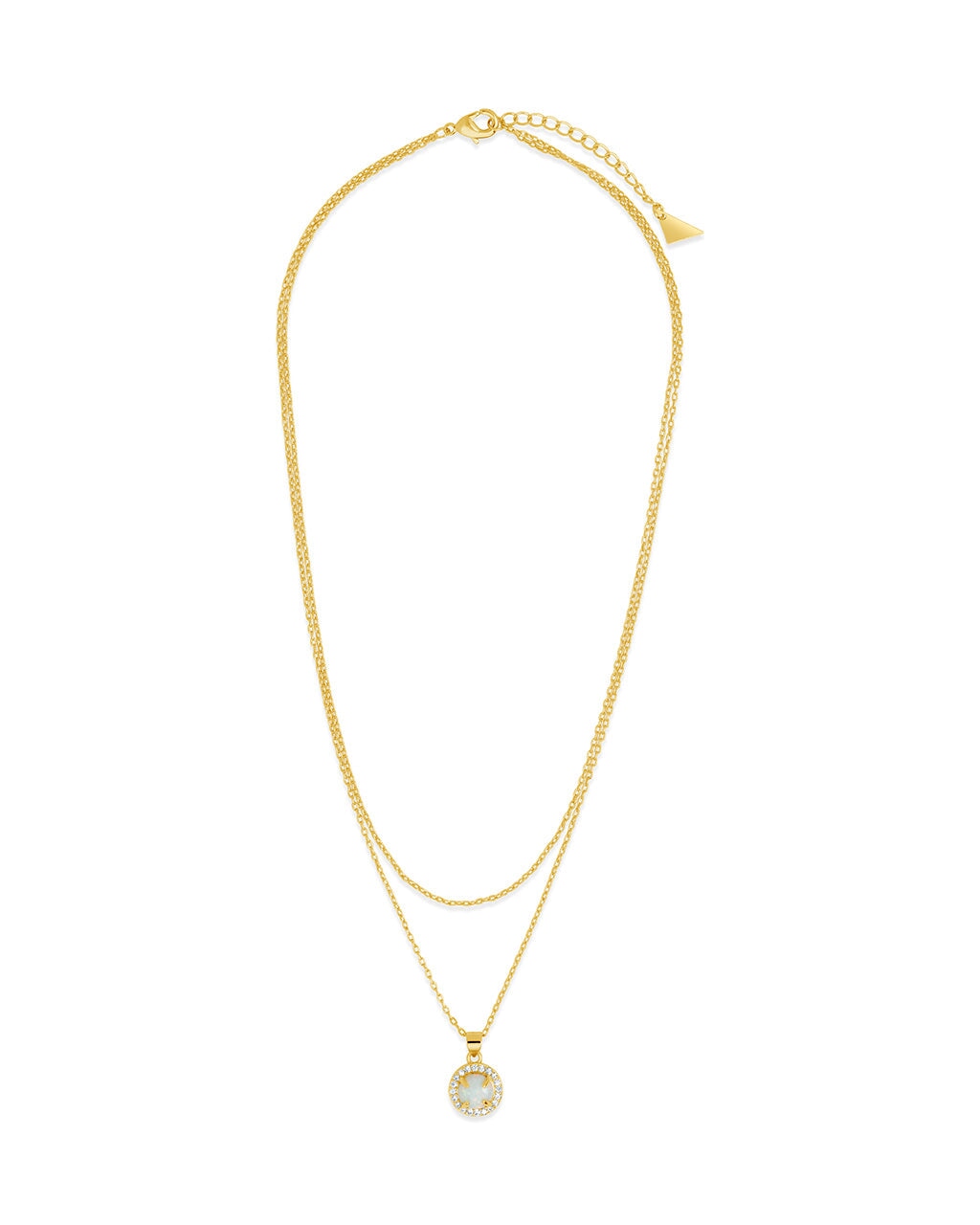 Elegant Fabienne CZ & Opal Layered Charm Necklace for Women | Dainty Layered Jewelry Gift for Birthday, Anniversary & Valentine's Day | Perfect for Date Night, Party & Special Occasions