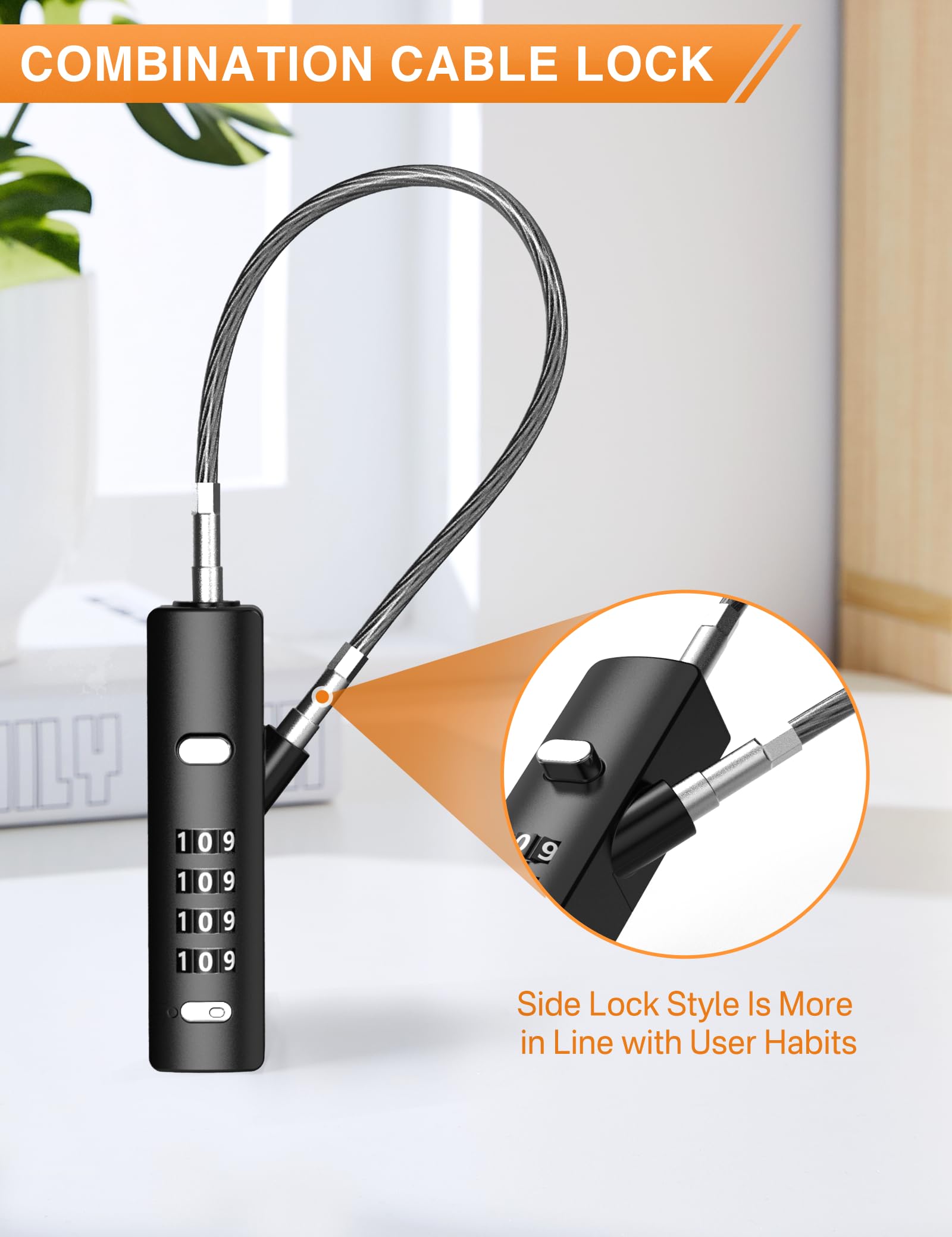 Secure Cable Luggage Lock with 3 Adjustable Steel Cables (9