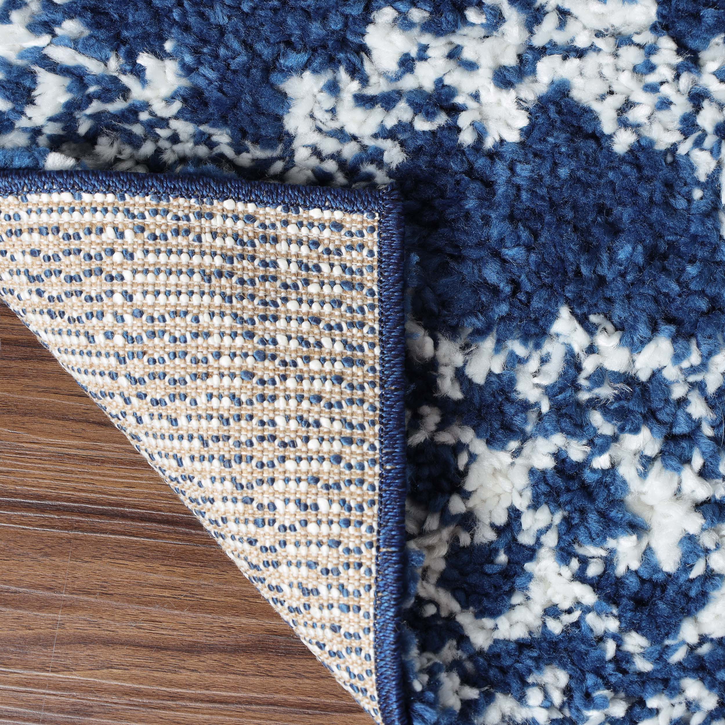 Rhea Geometric Bohemian Plush Shag Area Rug - Soft Non-Slip Indoor Floor Carpet for Living Room, Bedroom & Nursery | Modern Home Decor