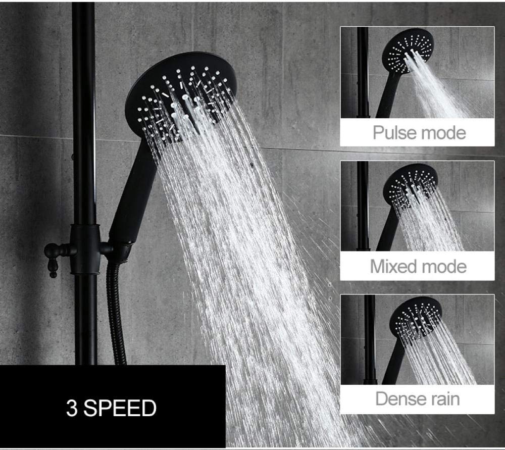 Black Wall Mounted Rain Shower System with Hot/Cold Mixer Tap - Stainless Steel & Copper Bathroom Shower Set with Bidet Sprayer - Perfect for Modern Bathrooms & Spa-Like Showers