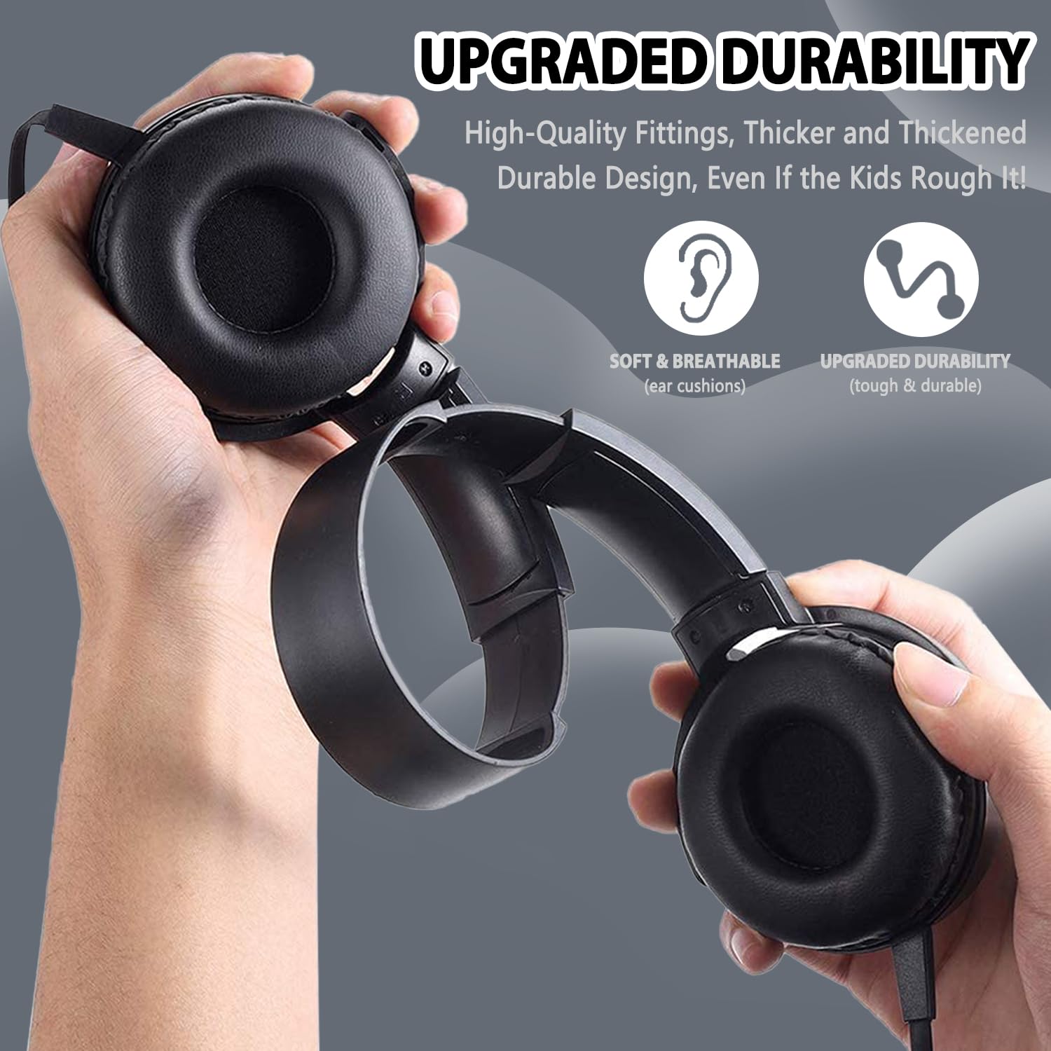 24 Pack Bulk Classroom Headphones with Microphone - Durable Wired Headsets for Kids, Students & Adults - School, Online Learning, Computer Lab & Home Use (Black, 24 Pack)
