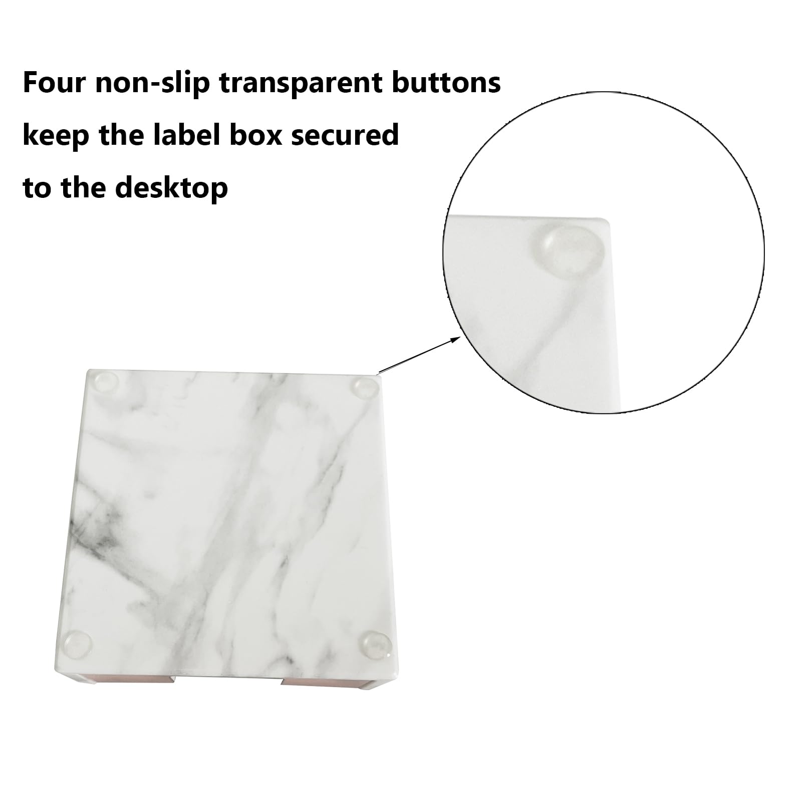 Marble White Sticky Notes Holder - 3x3 Memo Pad Organizer with Storage Tray for Office Desk | Perfect for Home Office, School & Work Organization
