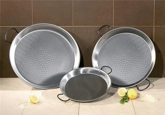 Premium 10-Inch Polished Steel Paella Pan - Authentic Spanish Style for Perfect Paella, Seafood & Rice Dishes - Ideal for Home Cooking, Outdoor BBQs & Camping