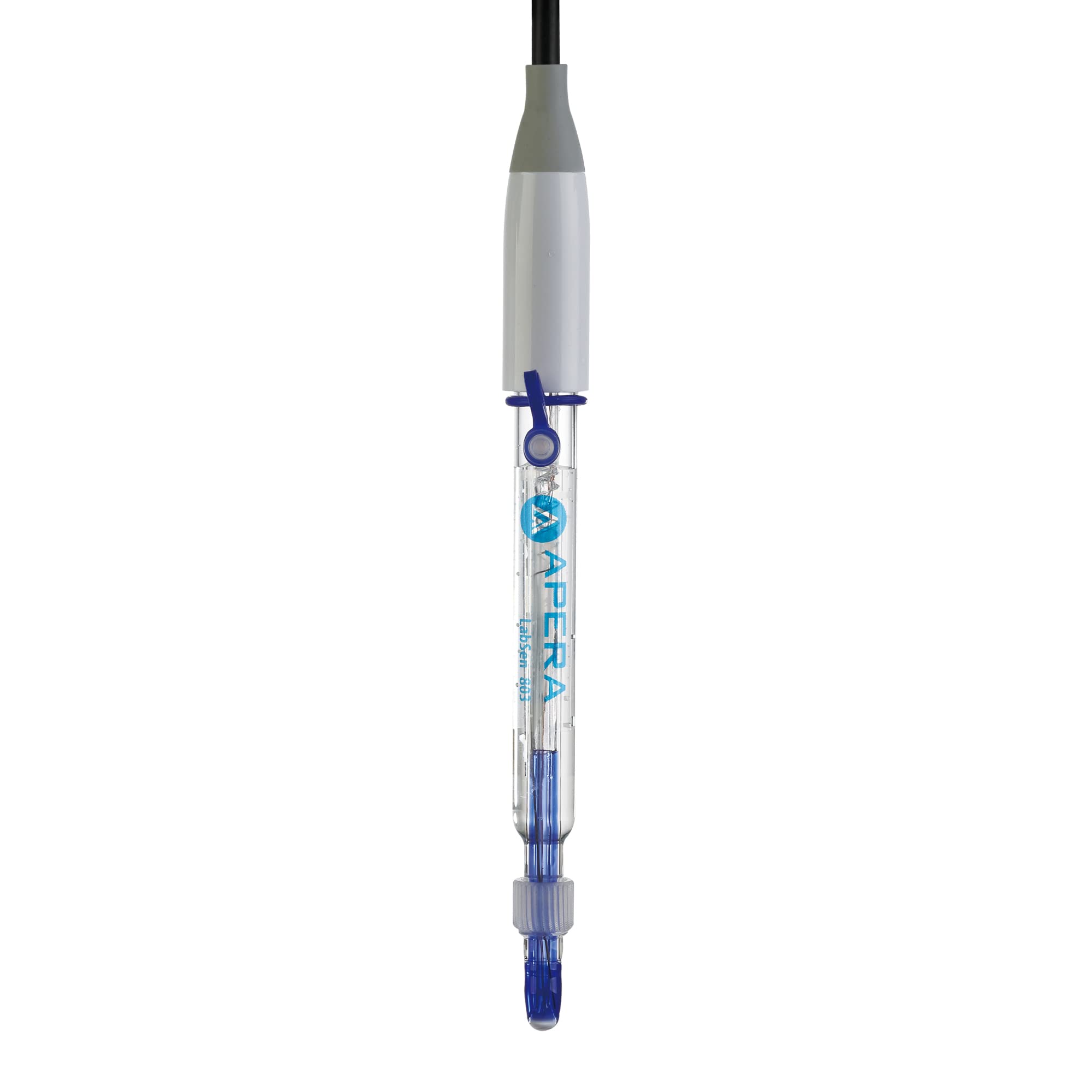 Apera Instruments LabSen 803 Refillable Glass-Body pH Electrode for Purified Water & Low Ion Solutions - Built-in Temperature Sensor, BNC/RCA Connector | Ideal for Lab Testing, Water Purification & Aquarium Monitoring