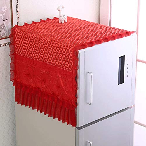 YFQHDD Lace Refrigerator Organizer - Single Door Fridge Cover & Washing Machine Dust Protector - Elegant Kitchen Storage Solution for Home Organization (Perfect for Small Apartments, Dorms & Laundry Rooms)