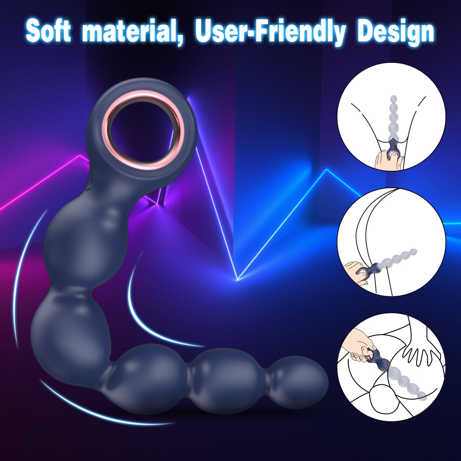 Anal Beads Sex Toy for Men & Women - 10 Speed Vibrating Prostate Massager & G-Spot Stimulator - Adult Pleasure Toy for Couples & Solo Play - Perfect for Sensual Exploration & Intimate Moments