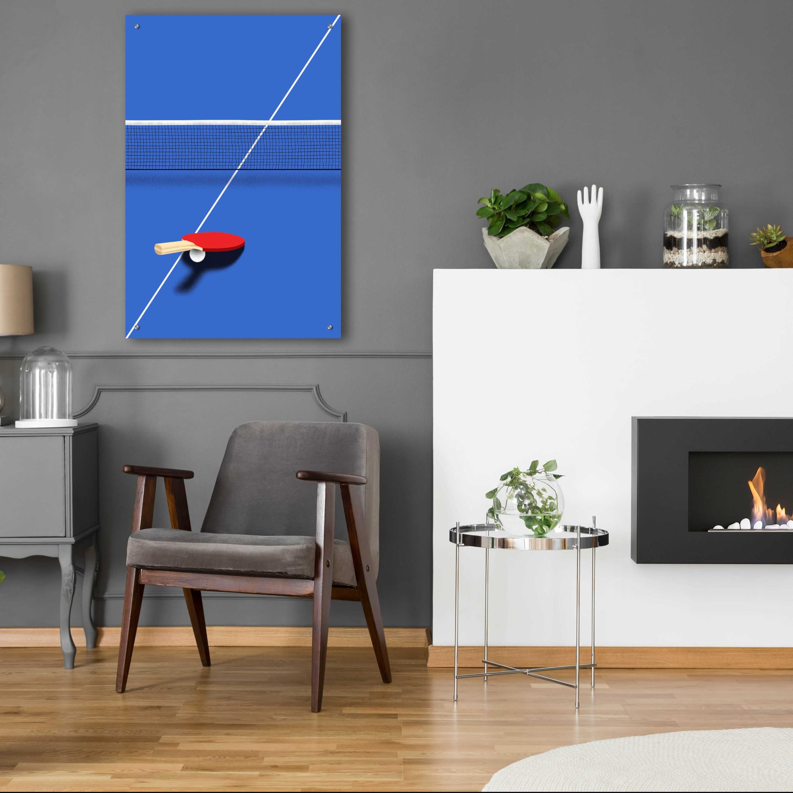 Epic Art 'Pingpong' by Robert Farkas - 24x36 Inch Acrylic Glass Modern Wall Decor - Perfect for Living Room, Bedroom & Office Decor