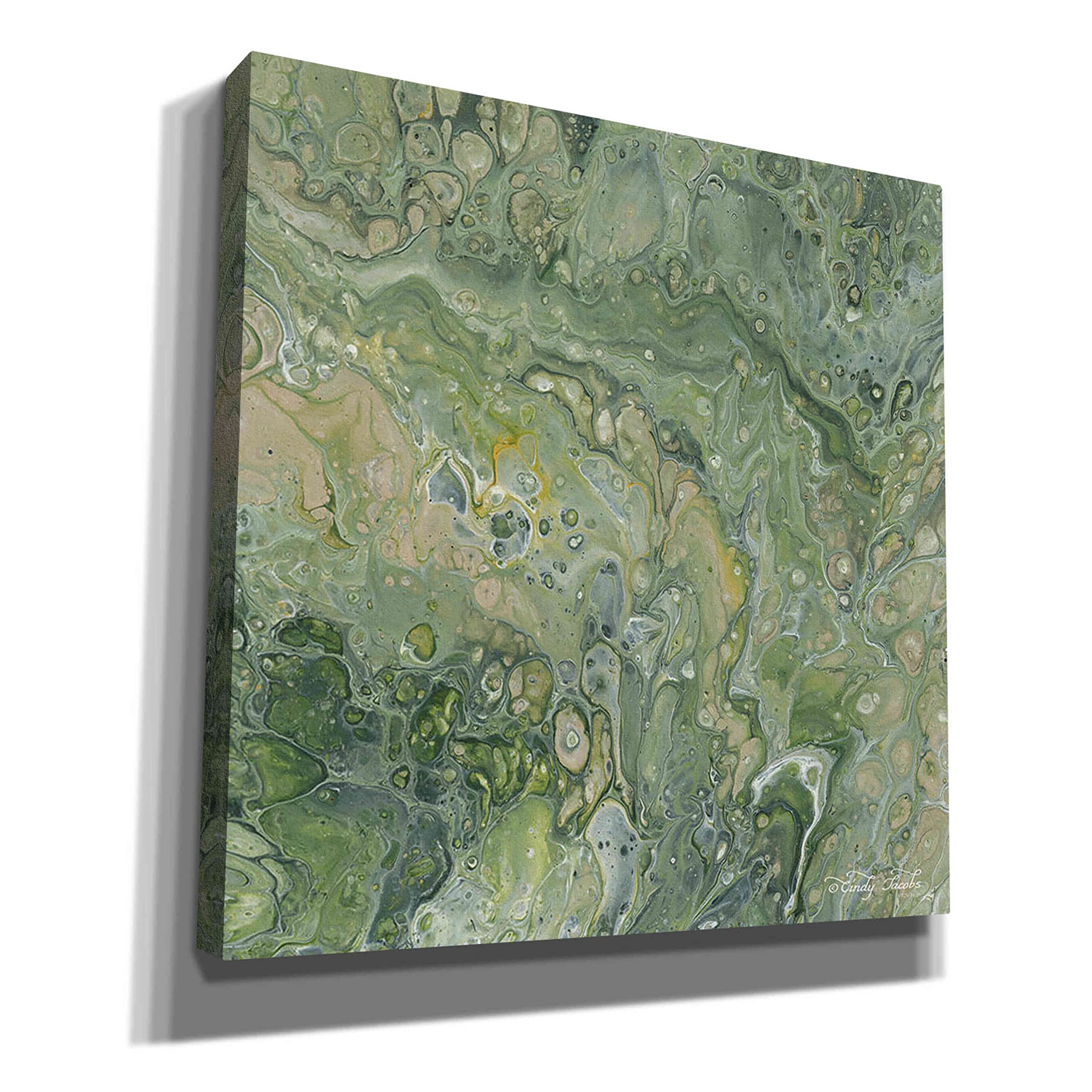Abstract in Seafoam III Canvas Wall Art by Cindy Jacobs - 12x12 Inch Modern Home Decor for Living Room, Bedroom & Office
