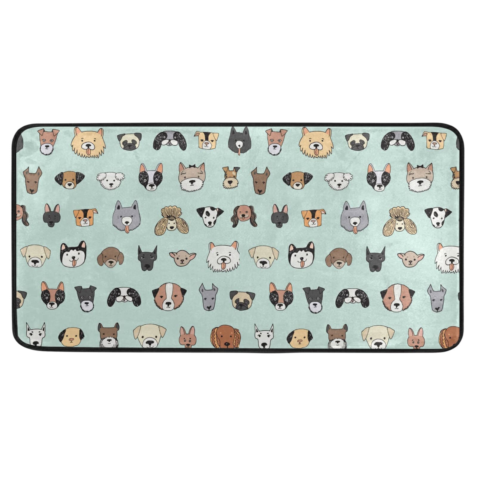 Ollabaky Cartoon Dogs Kitchen Rug - Washable Anti-Fatigue Cushioned Standing Mat, Non-Slip Floor Runner for Kitchen, Bathroom & Laundry Room (39x20 Inches) - Perfect for Comfort While Cooking, Washing Dishes or Doing Laundry