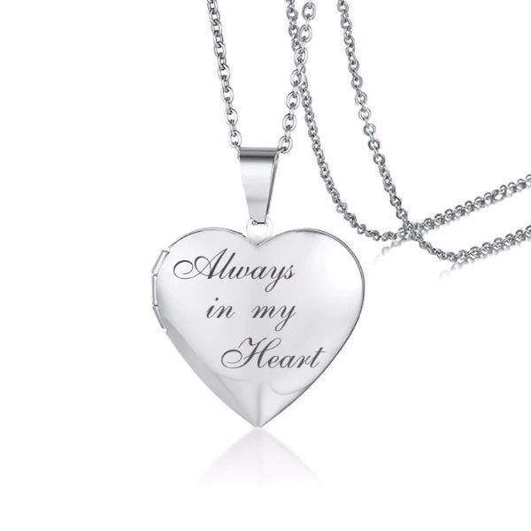 Personalized Heart Photo Frame Necklace - Custom Engraved Locket Pendant for Loved Ones | Perfect Gift for Anniversaries, Valentine's Day & Mother's Day | Wear Your Memories Close to Your Heart