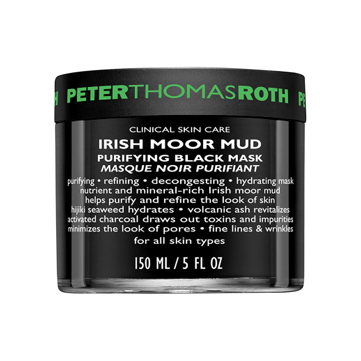 Irish Moor Mud Purifying Black Mask - Deep Cleansing & Detoxifying Facial Treatment for Acne & Blackheads - Perfect for Spa Nights & Self-Care Routines