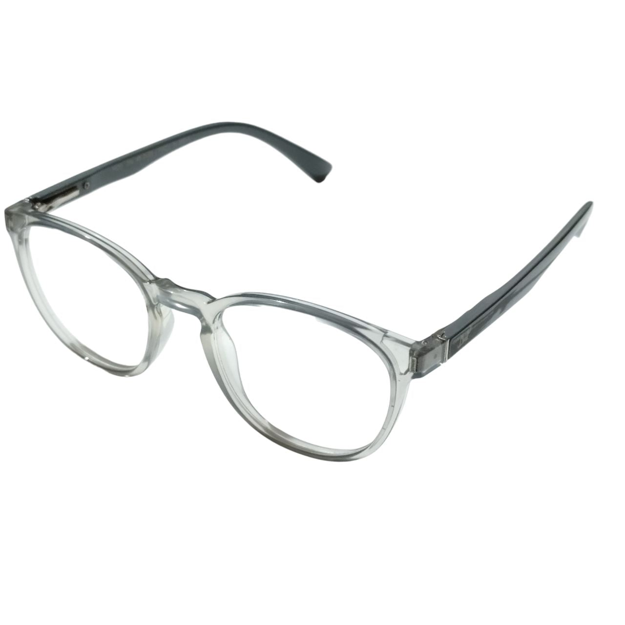 Stylish Transparent Grey Round Full Rim Eyeglass Frames (Model 206) - Perfect for Reading, Work & Fashion Accessories