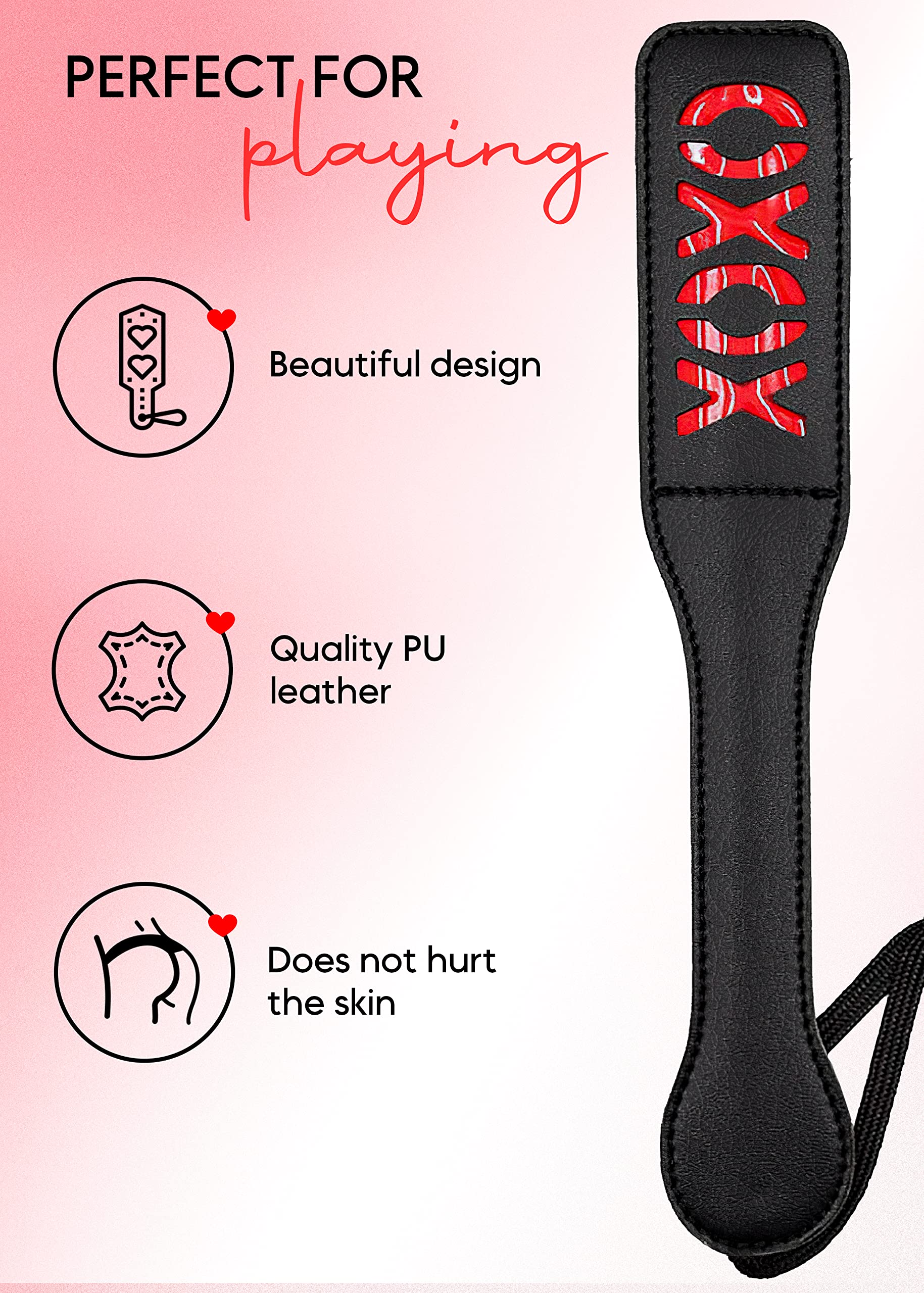 Faux Leather BDSM Spanking Paddle - 12.8 Inch Adult Toy for Couples, SM Games & Bedroom Play | Perfect for Roleplay, Cosplay & BDSM Scenes
