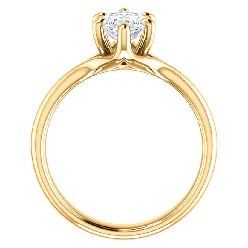 10K Solid Yellow Gold Handmade Engagement Rings 2.0 CT Marquise Cut Moissanite Diamond Solitaire Wedding Band Set for Women - Elegant Bridal Jewelry for Proposals, Anniversaries & Special Occasions
