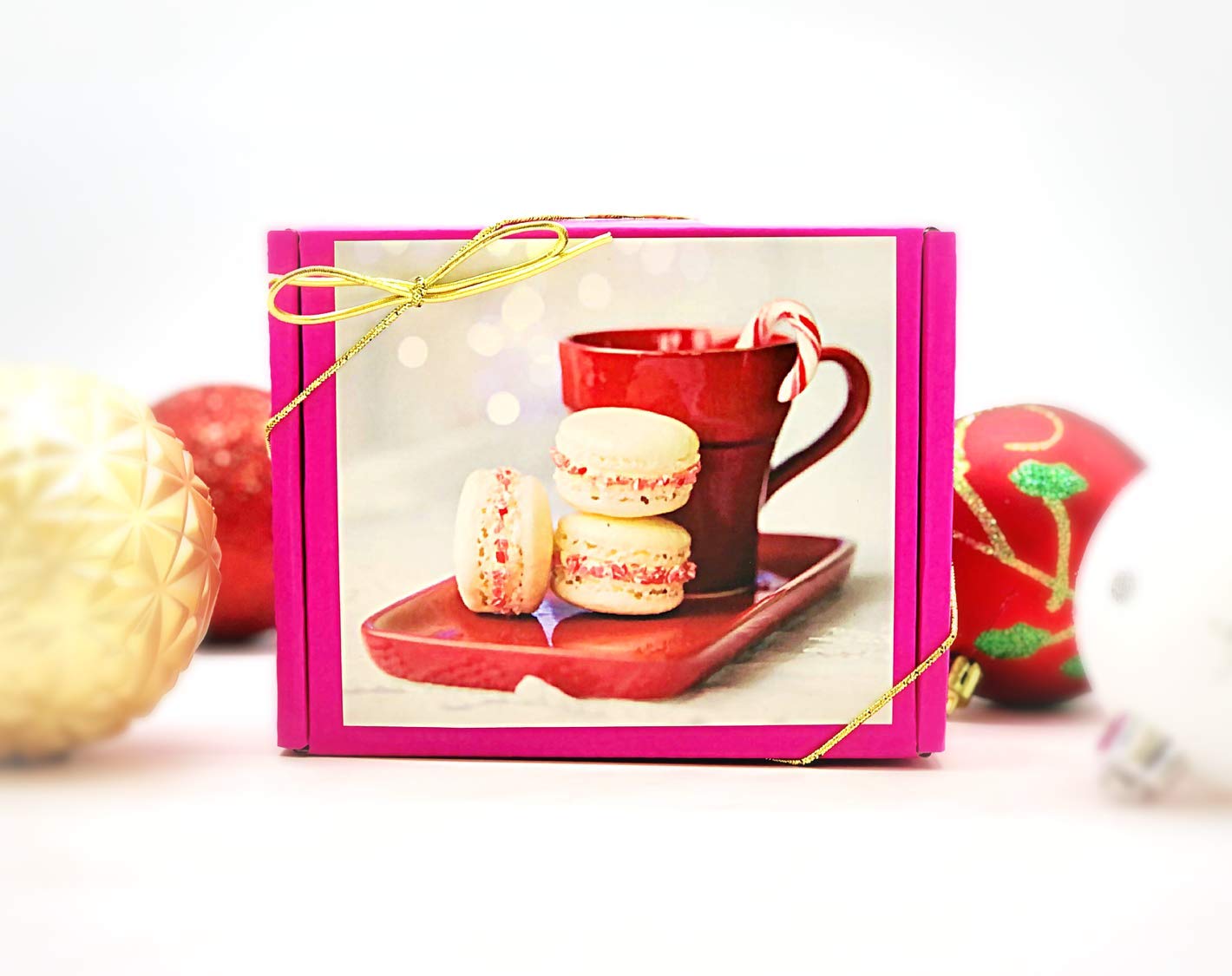 Premium Coconut Macaron Gift Box - Delicious French Holiday Treats for Christmas, Gifts & Parties