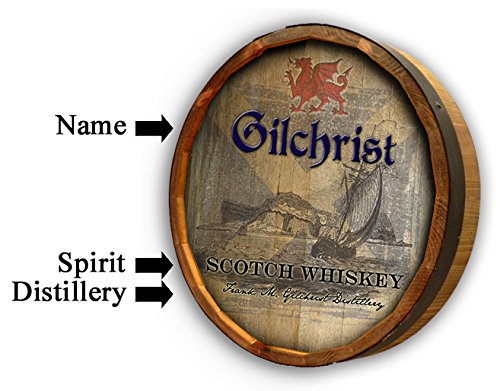 Personalized 21 Inch Whiskey Barrel Head Sign by Thousand Oaks Barrel Co. - Custom Wooden Home Bar Decor for Man Cave, Kitchen & Office - Rustic Scotch Whiskey & Wine Barrel Lid Wall Art (C15) - Perfect for Bourbon Tasting Rooms, Western Themed Weddings & Distillery Gifts