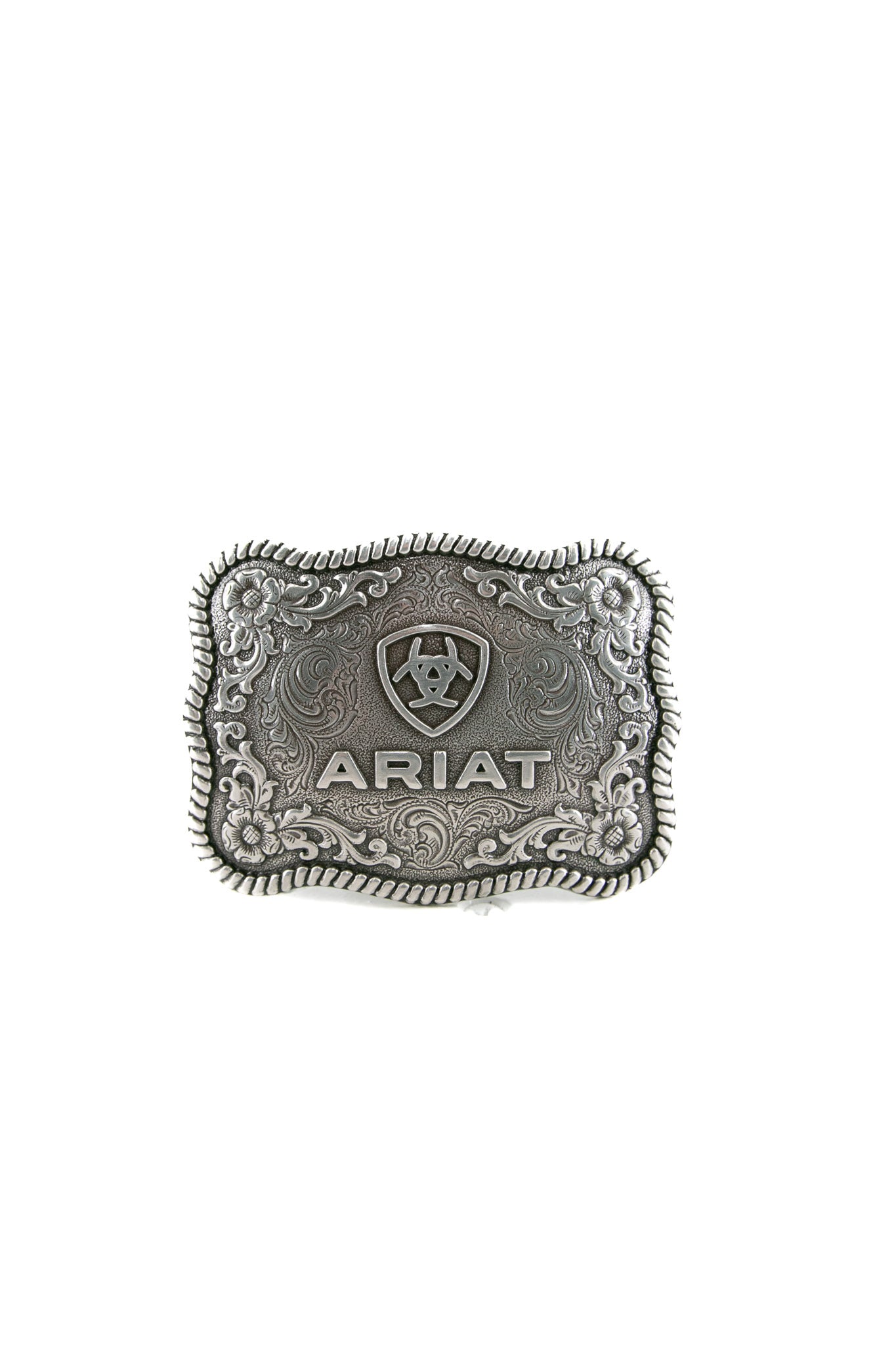 Ariat Men's Rectangle Rope Edge Belt Buckle A37006 - Western Style Leather Belt for Cowboy, Rodeo & Casual Wear